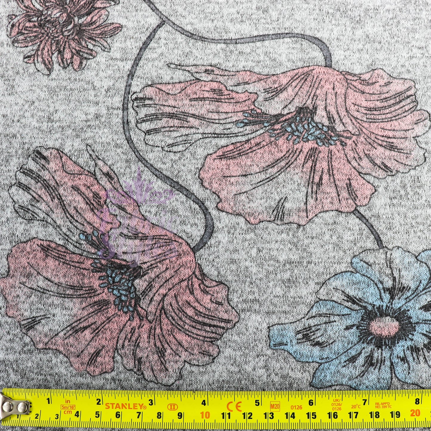 Blue Pink Floral Loungewear Fabric