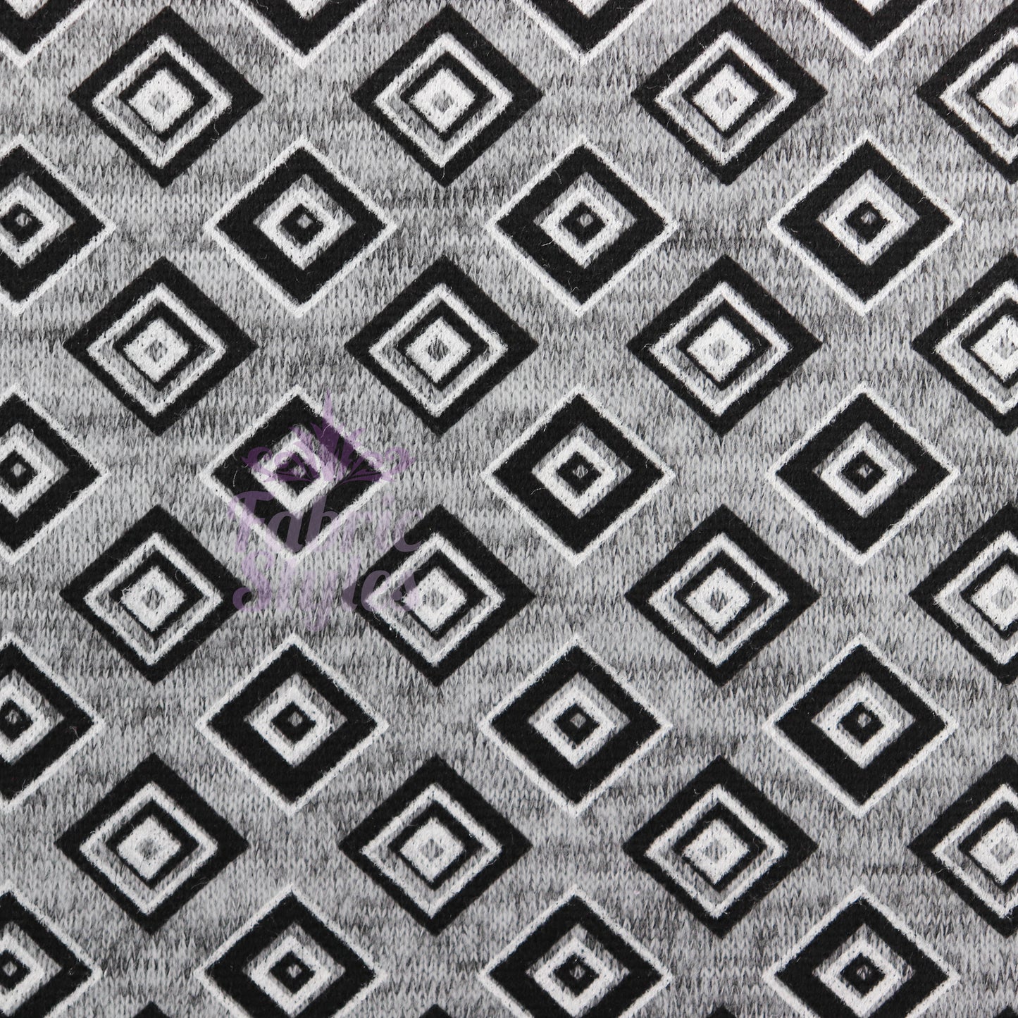 Geometric Squares Grey Loungewear Fabric