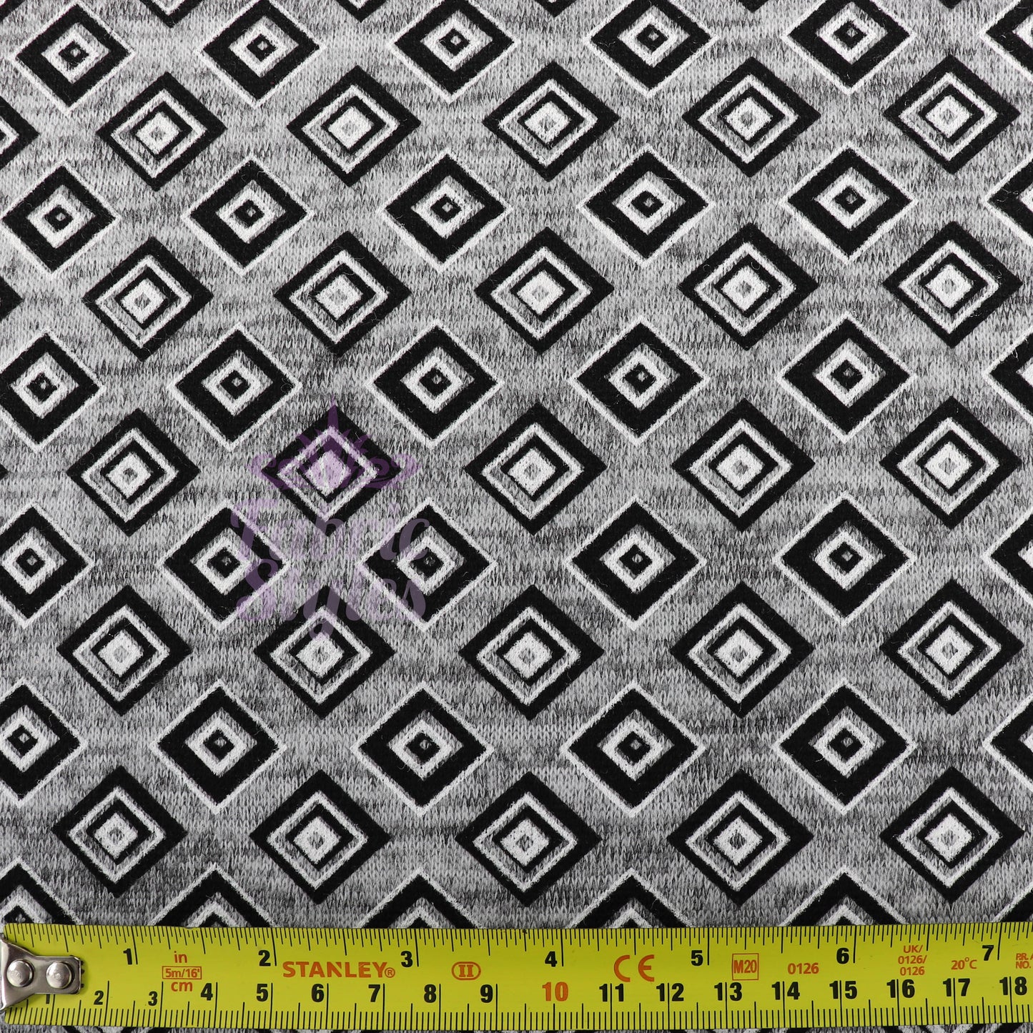 Geometric Squares Grey Loungewear Fabric