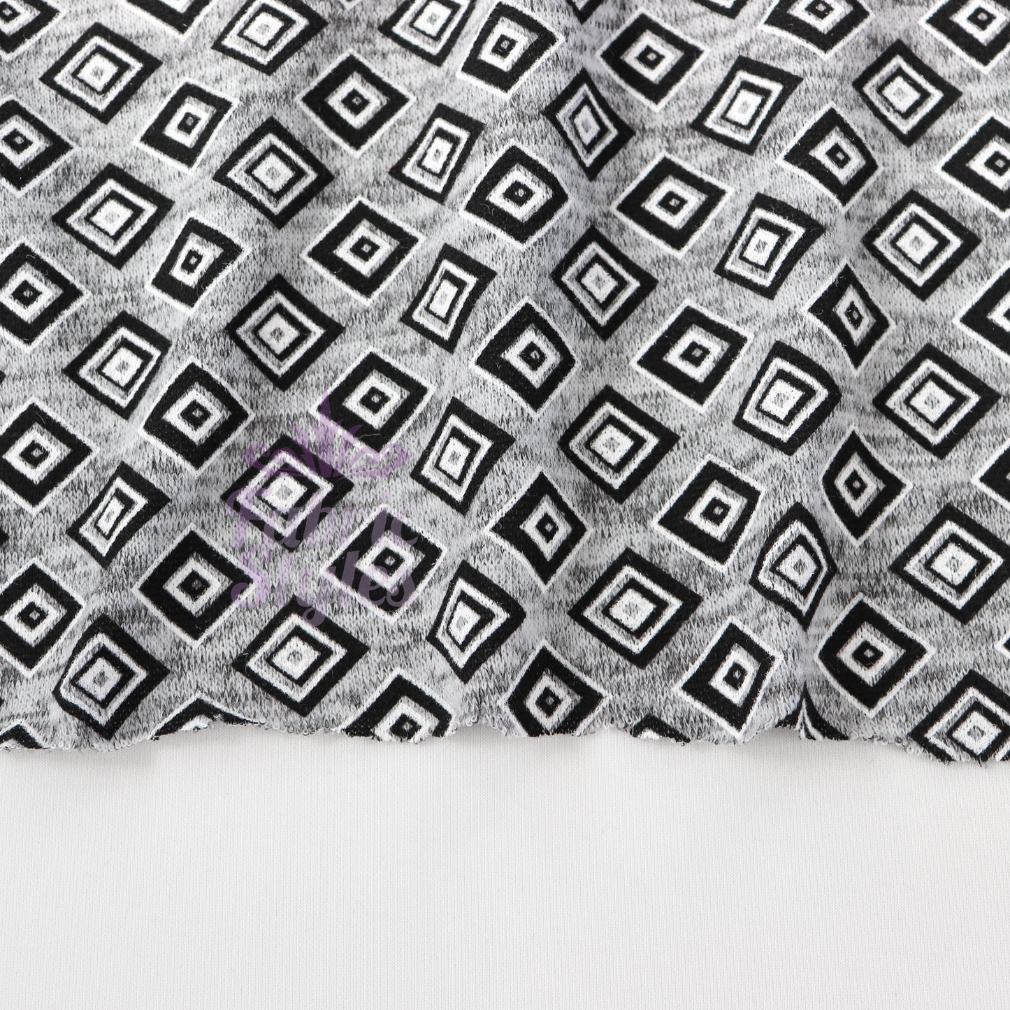Geometric Squares Grey Loungewear Fabric
