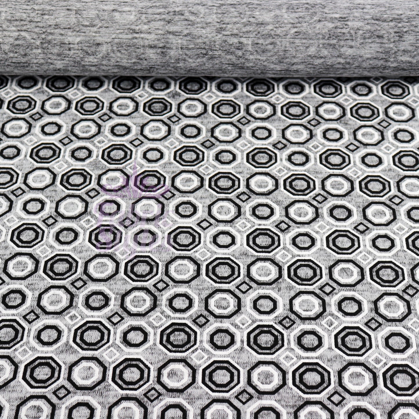 Grey Diamond Geometric Loungewear Fabric