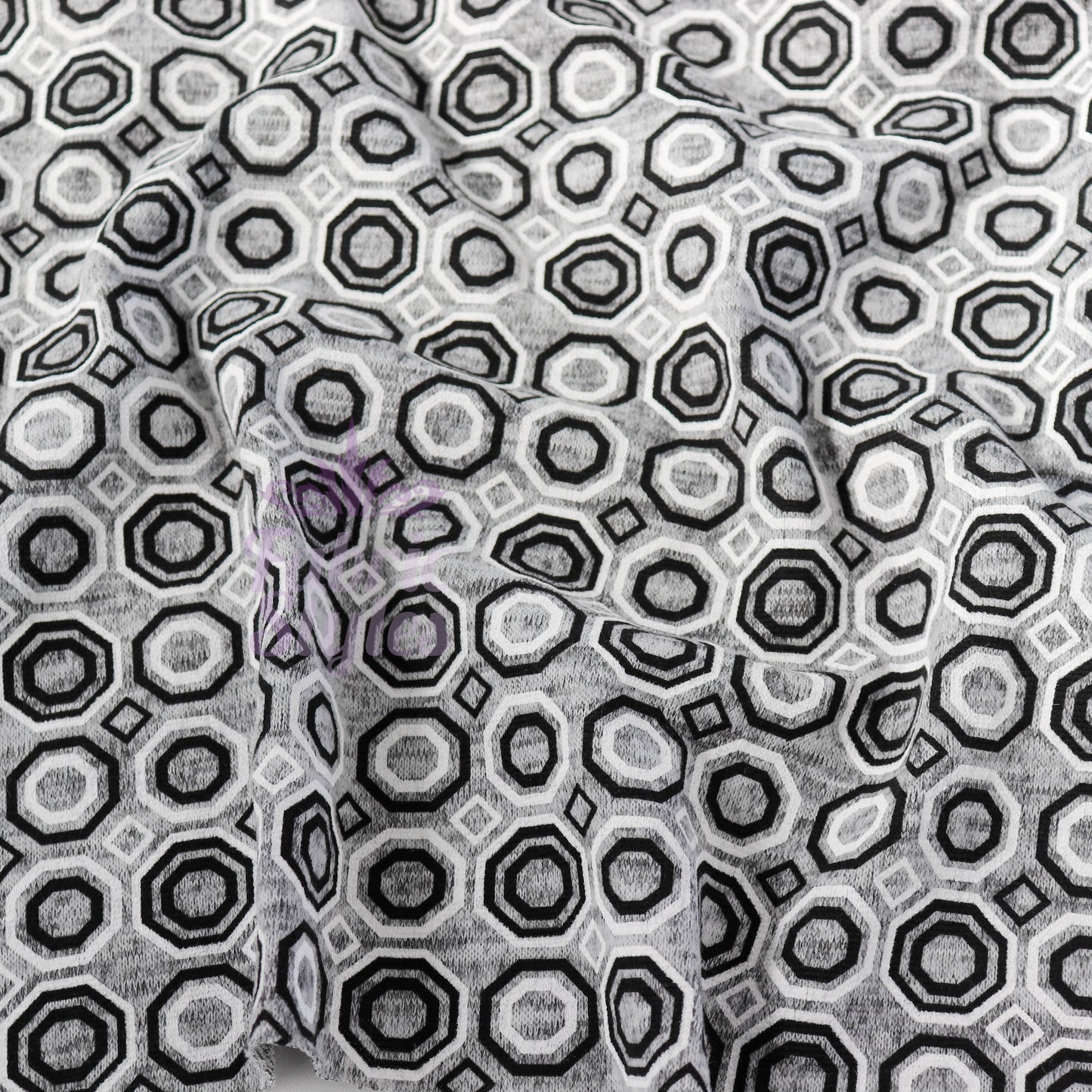 Grey Diamond Geometric Loungewear Fabric