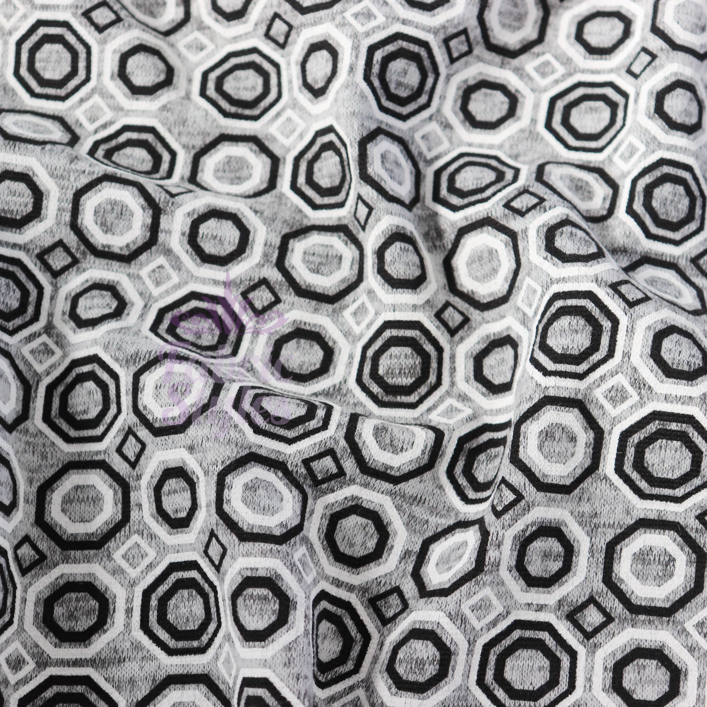 Grey Diamond Geometric Loungewear Fabric