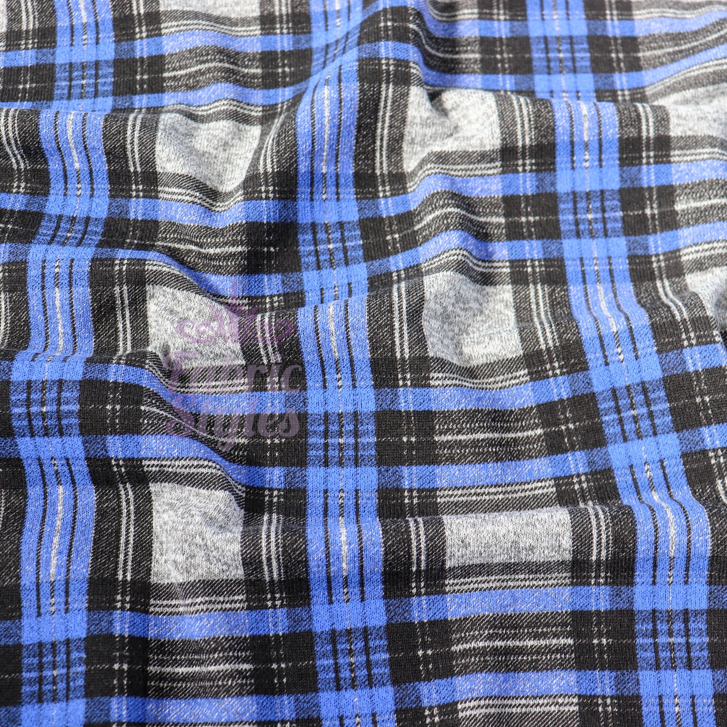 Blue Stripe Tartan Loungewear Fabric