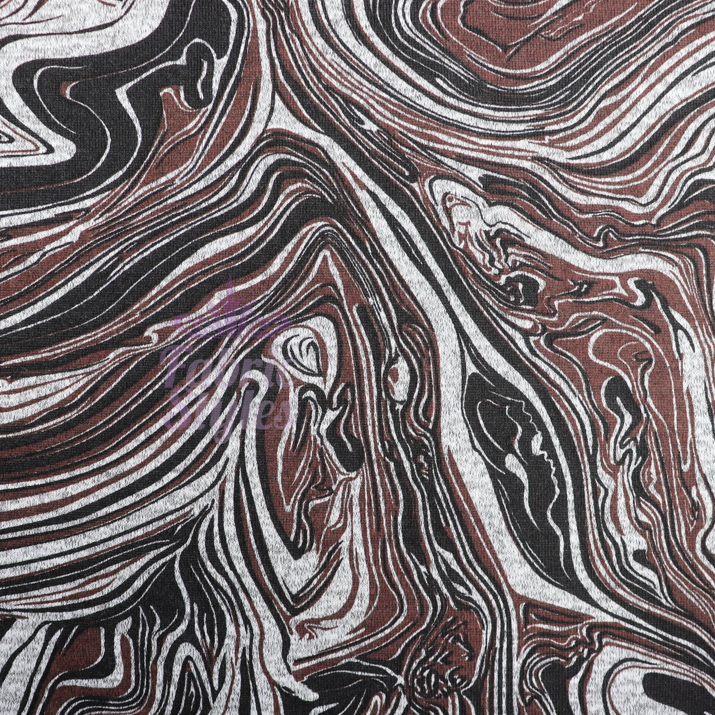 Brown Black Tie Dye Loungewear Fabric