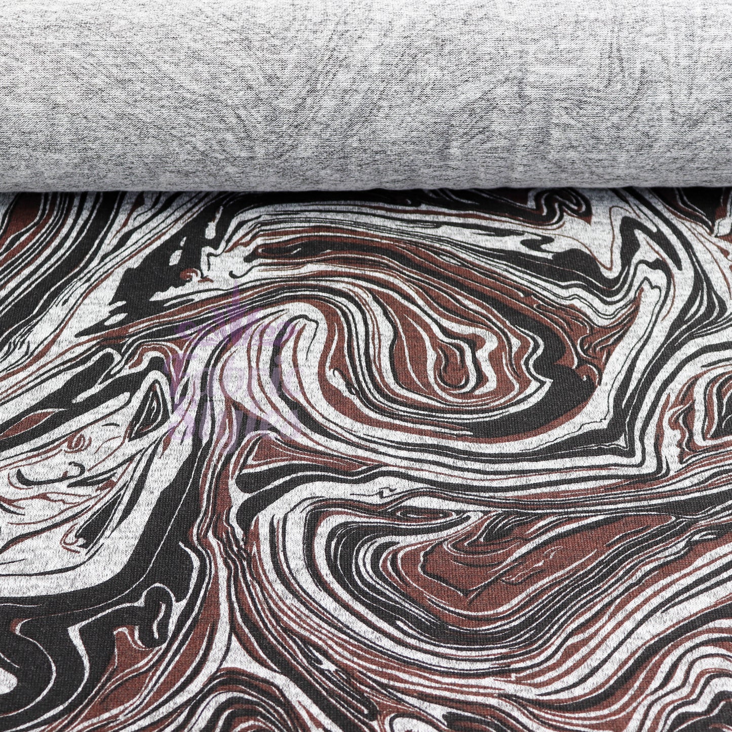 Brown Black Tie Dye Loungewear Fabric