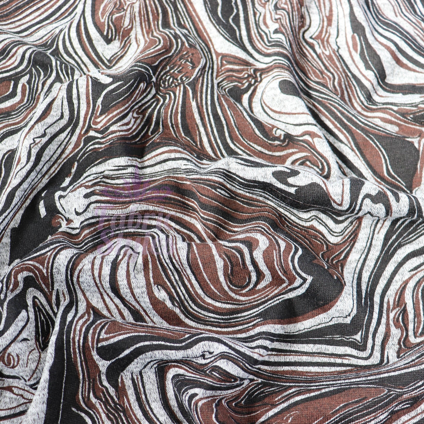 Brown Black Tie Dye Loungewear Fabric