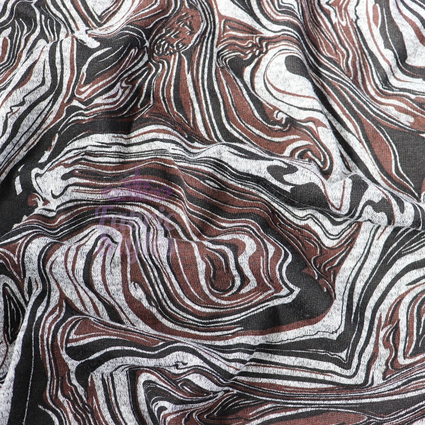 Brown Black Tie Dye Loungewear Fabric