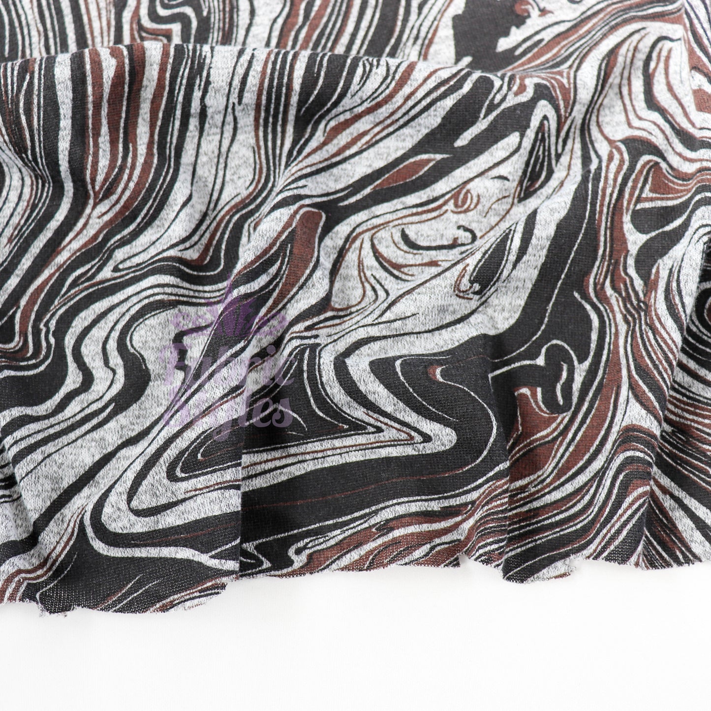 Brown Black Tie Dye Loungewear Fabric