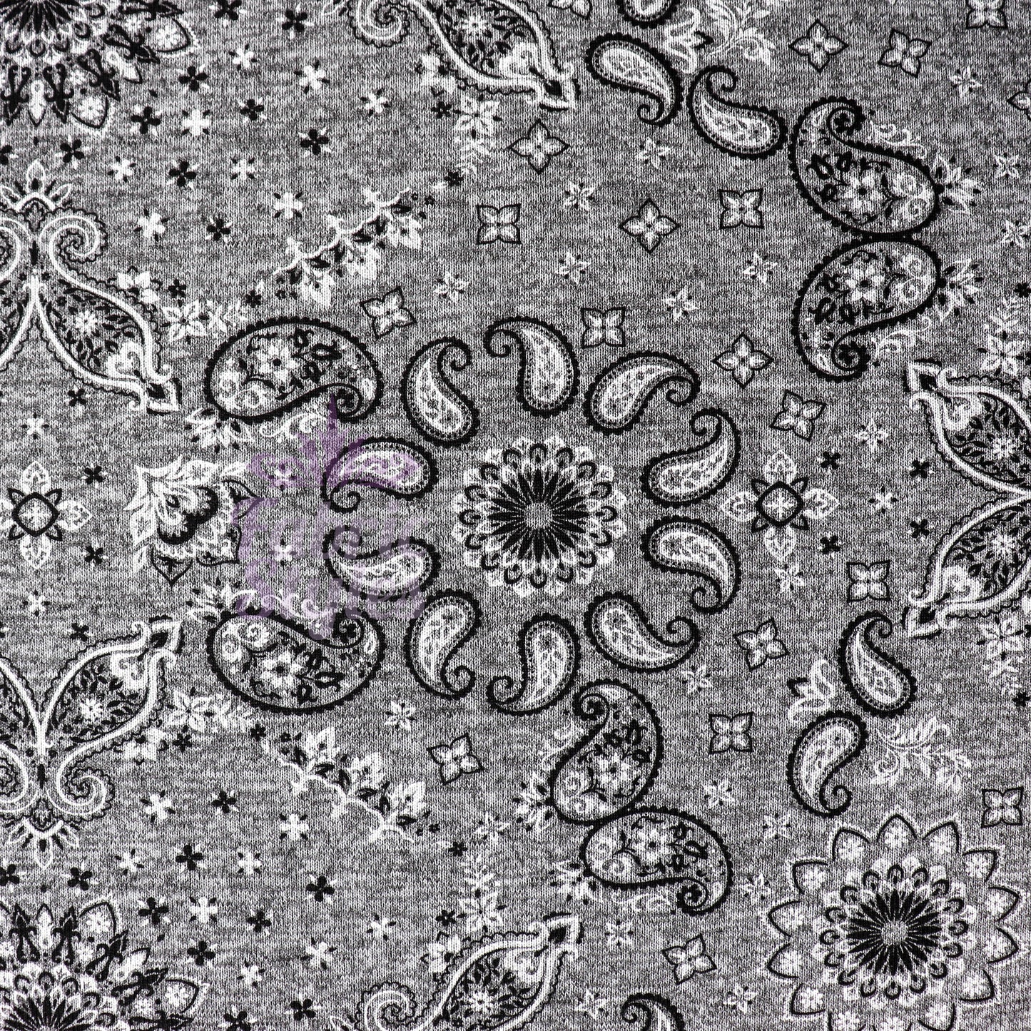 Paisley Grey Black Loungewear Fabric
