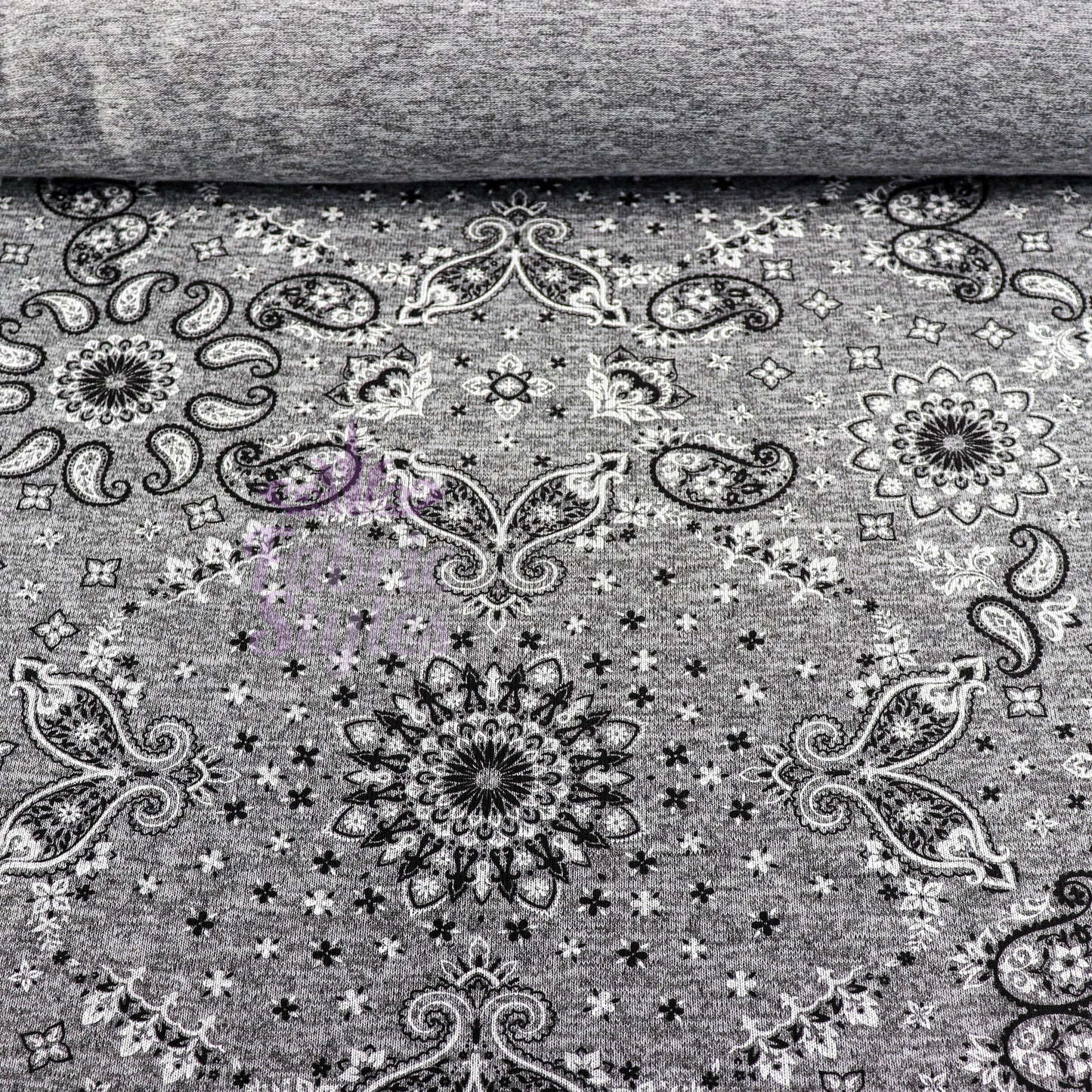 Paisley Grey Black Loungewear Fabric