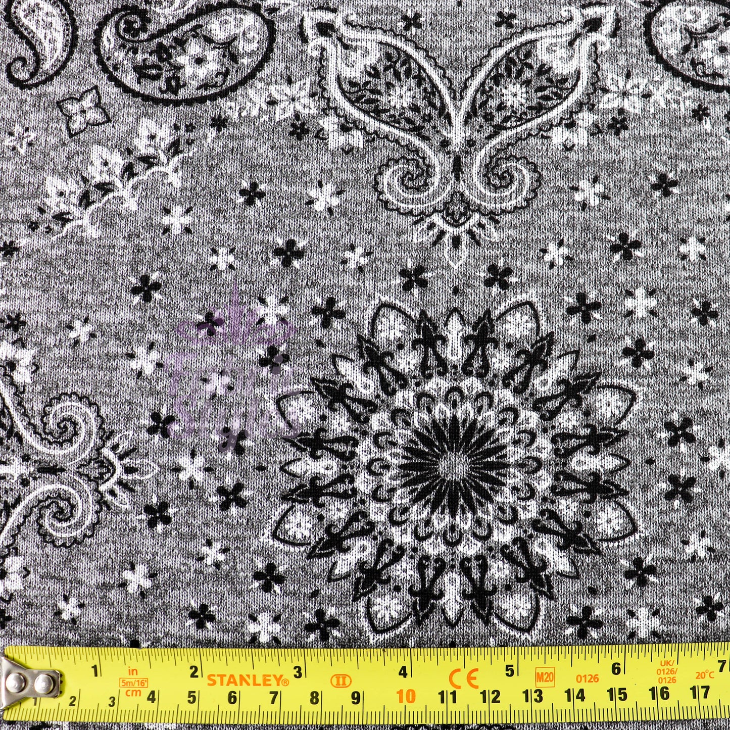 Paisley Grey Black Loungewear Fabric