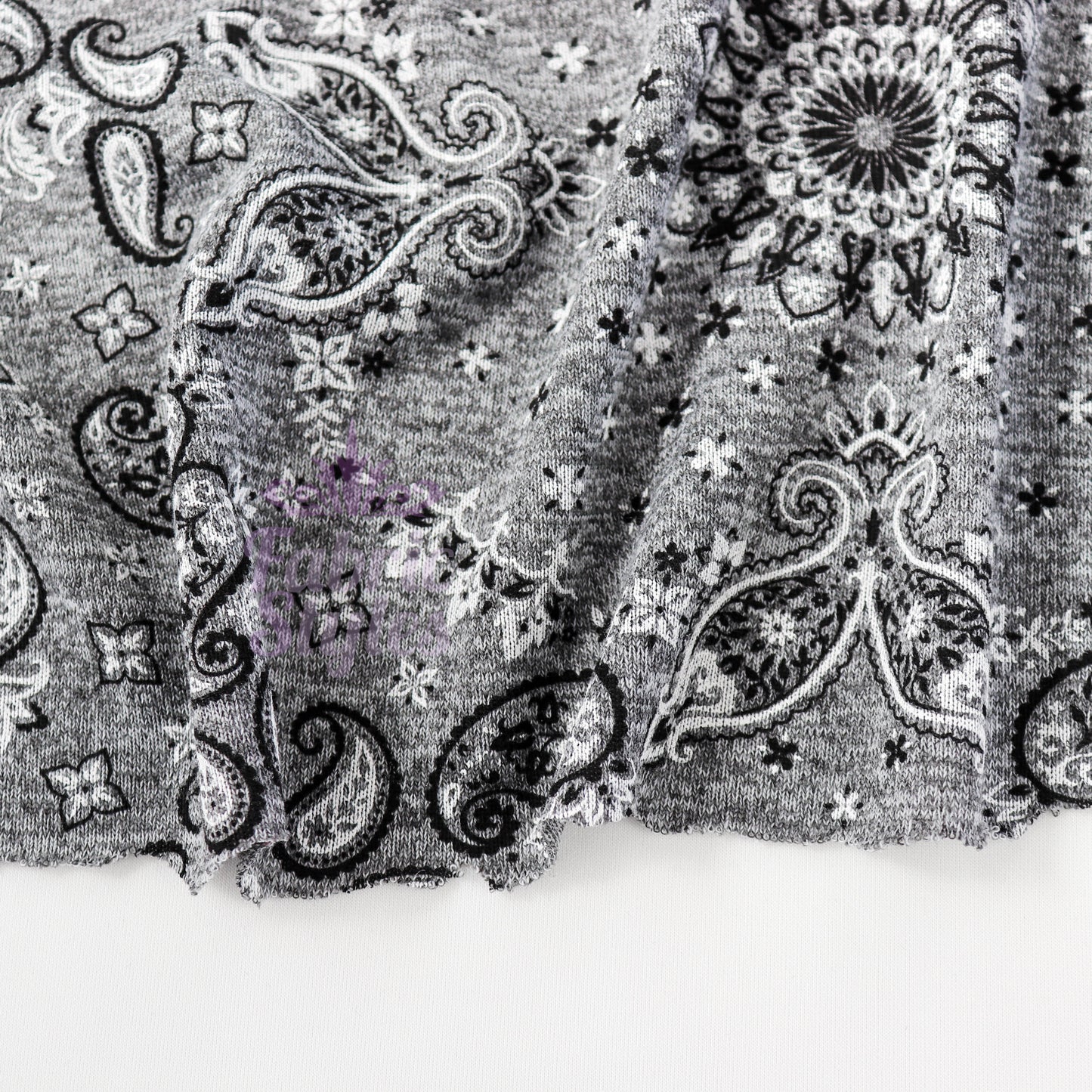 Paisley Grey Black Loungewear Fabric