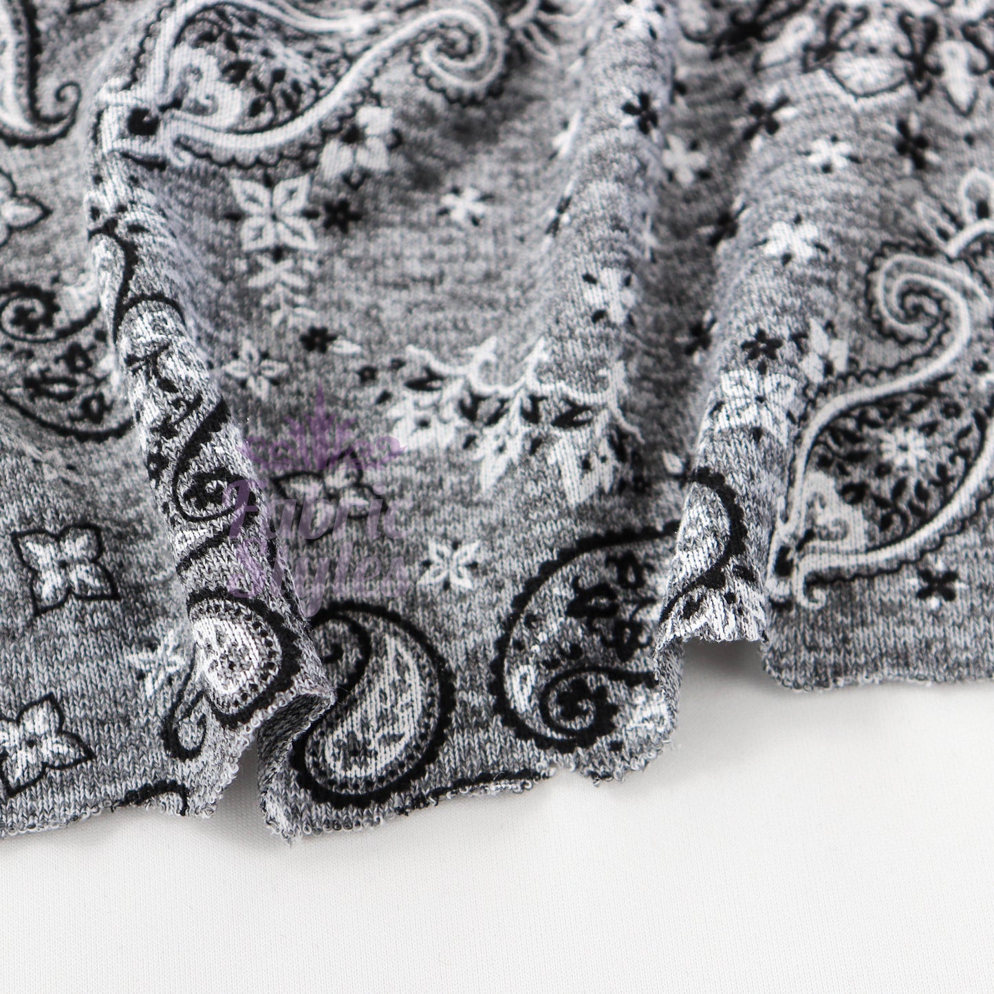 Paisley Grey Black Loungewear Fabric