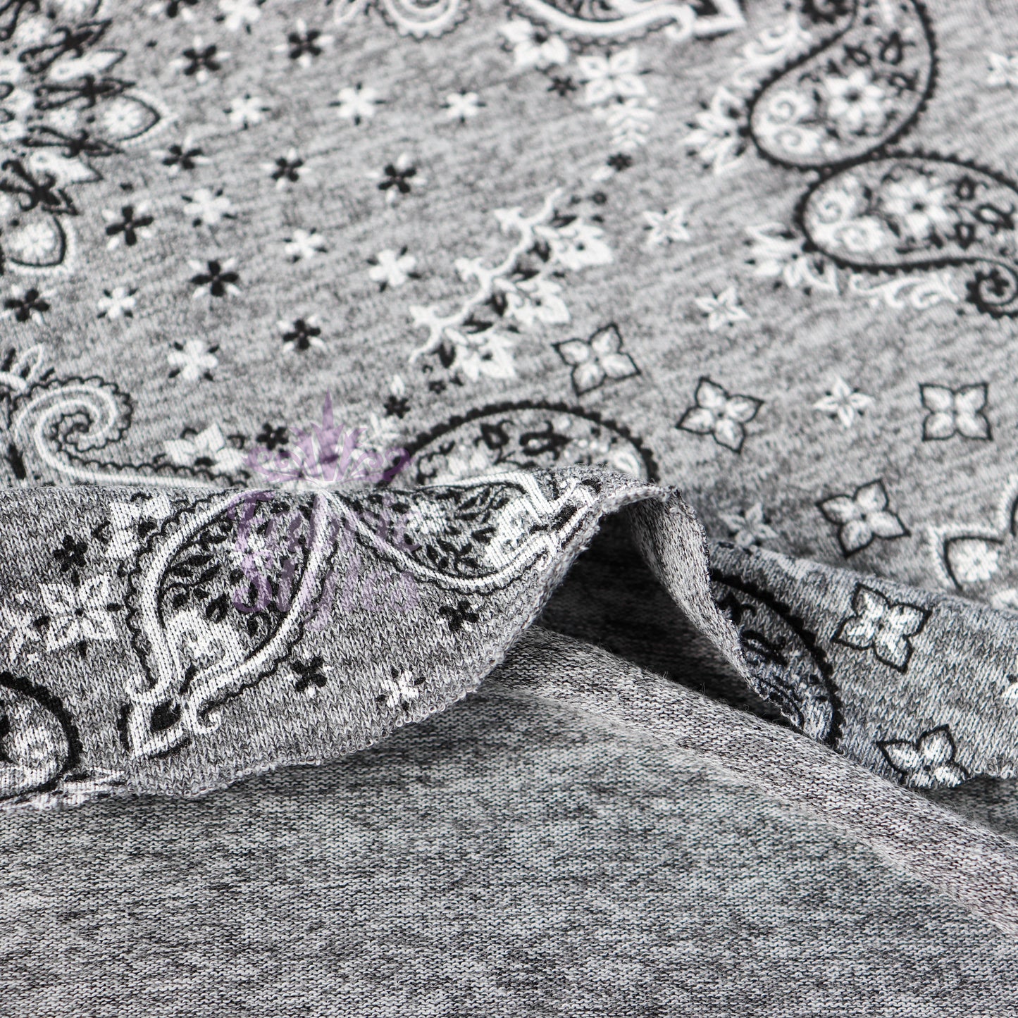 Paisley Grey Black Loungewear Fabric