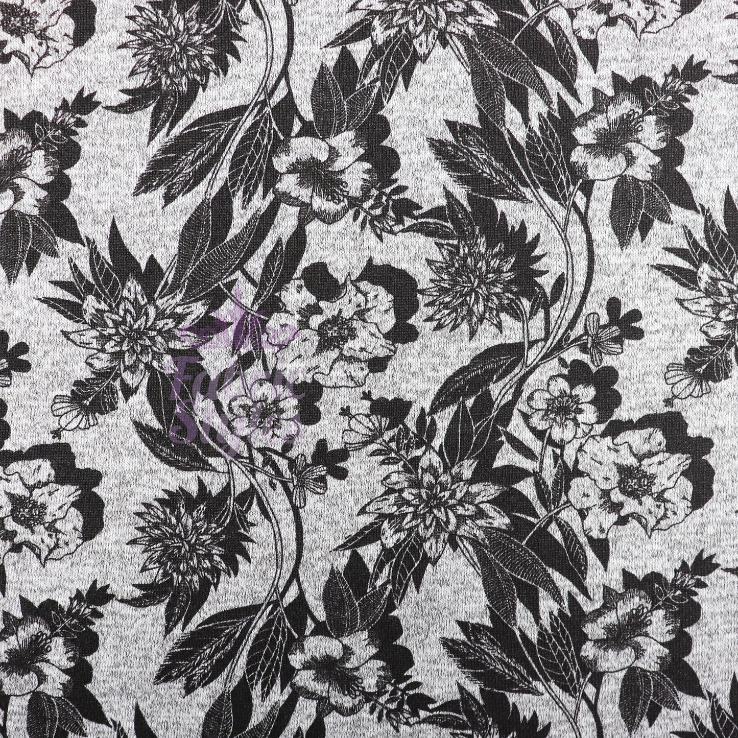 Black Floral Loungewear Fabric