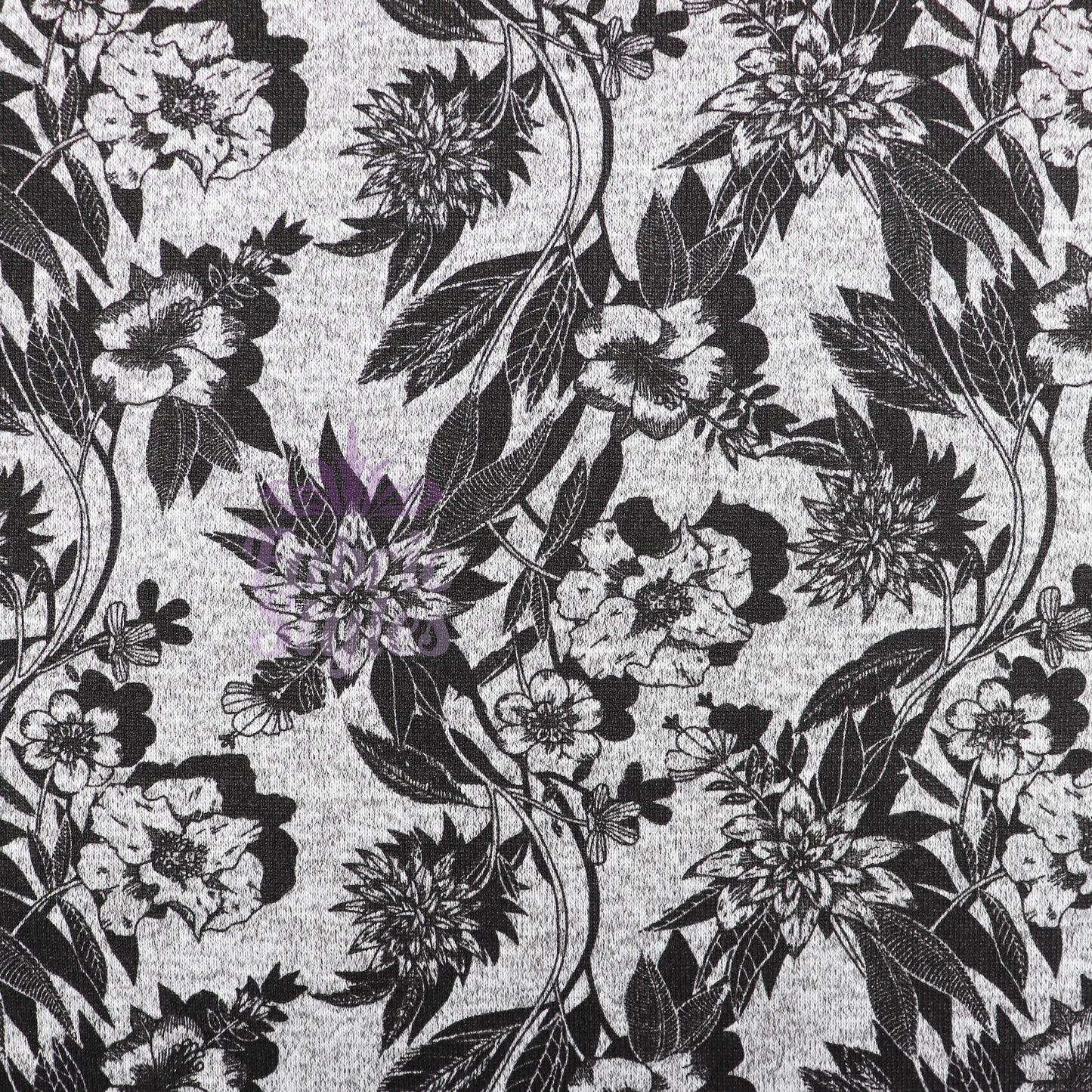 Black Floral Loungewear Fabric