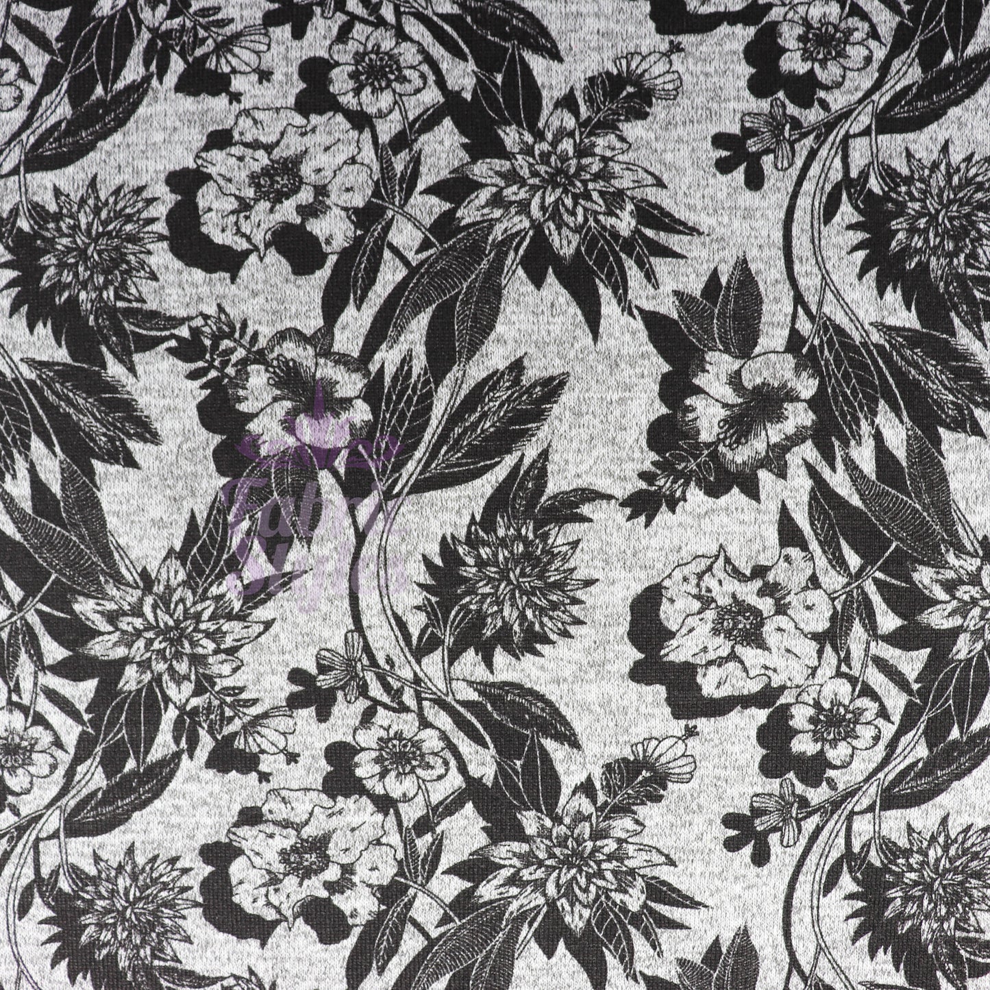 Black Floral Loungewear Fabric