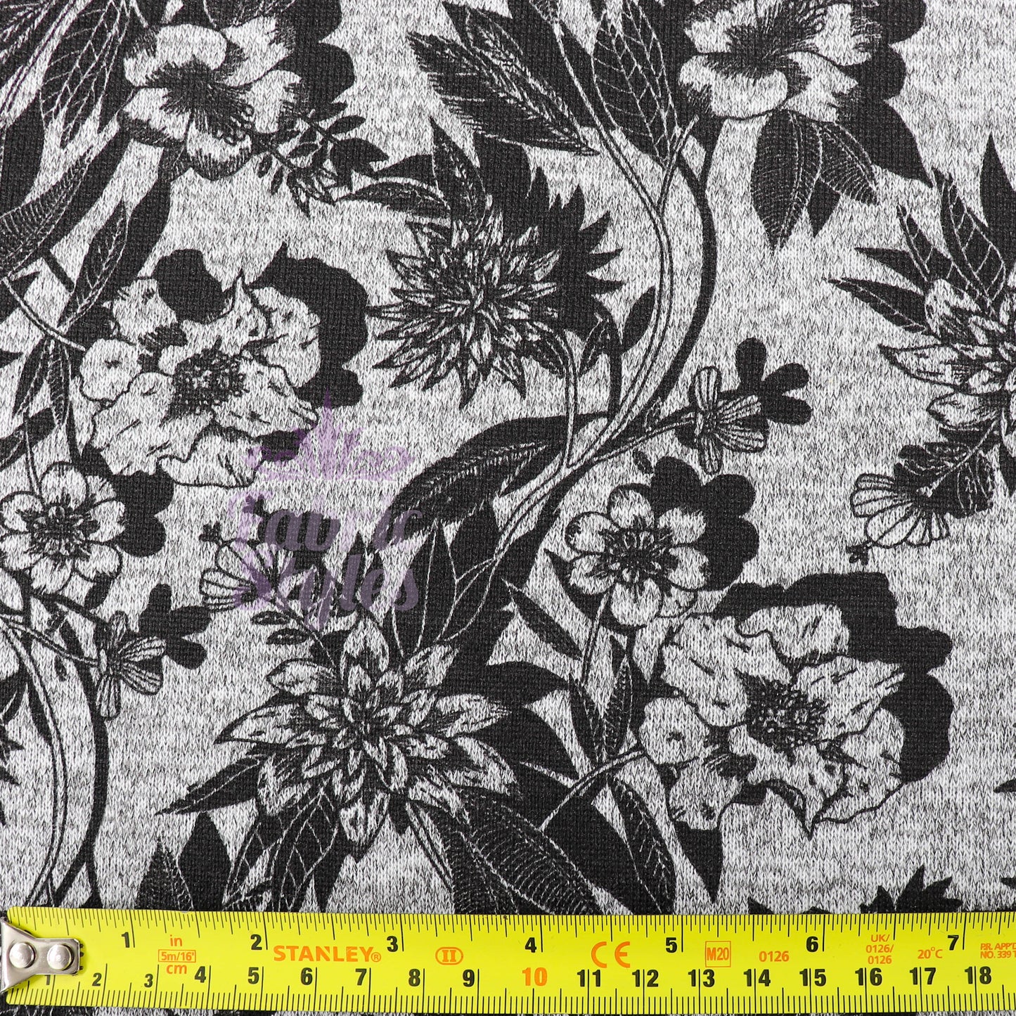 Black Floral Loungewear Fabric