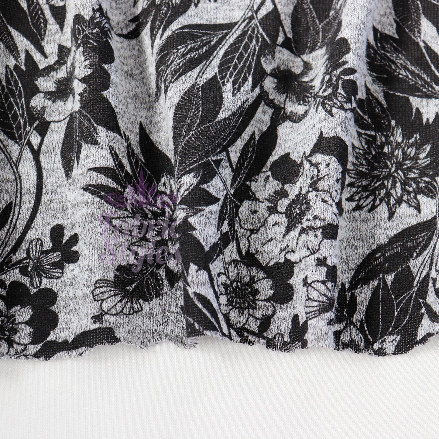 Black Floral Loungewear Fabric