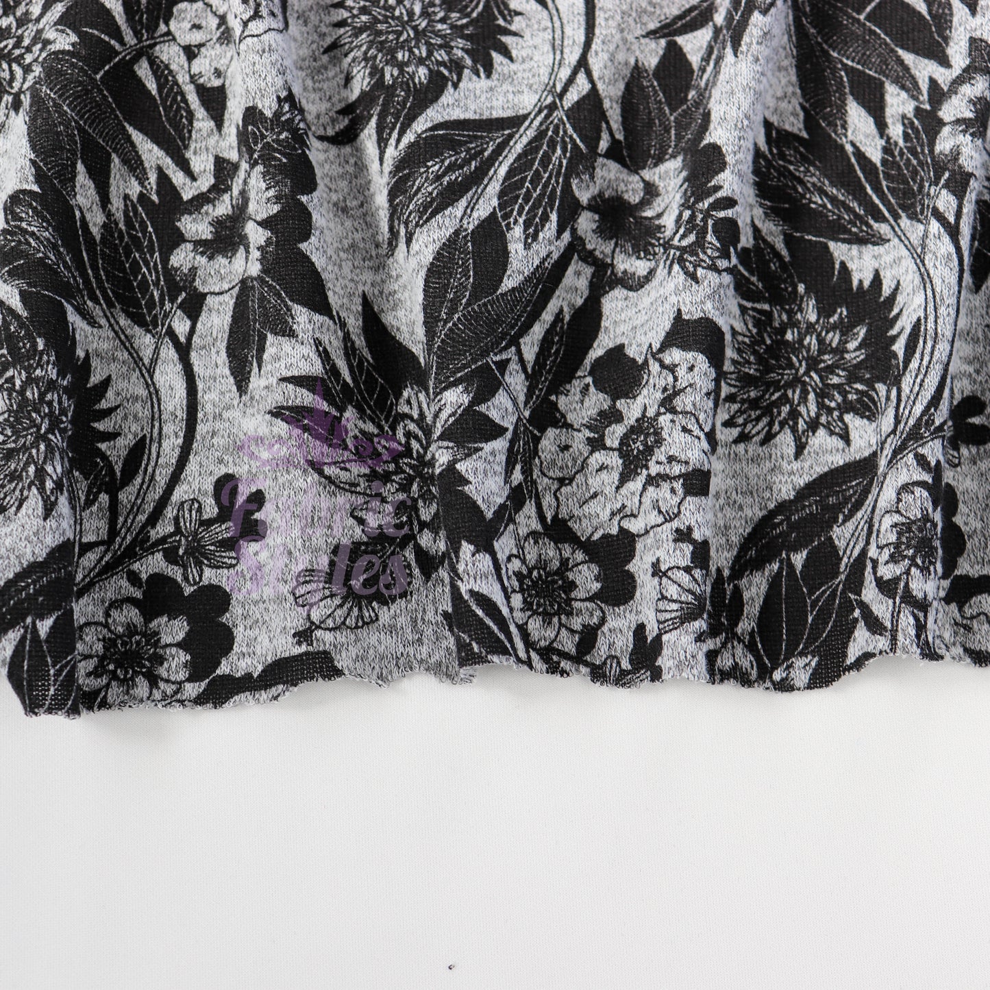 Black Floral Loungewear Fabric