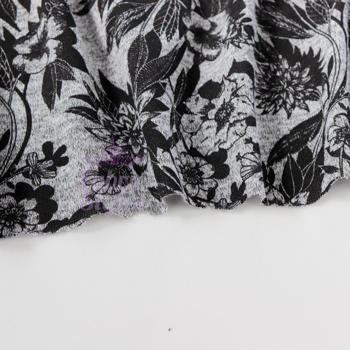 Black Floral Loungewear Fabric