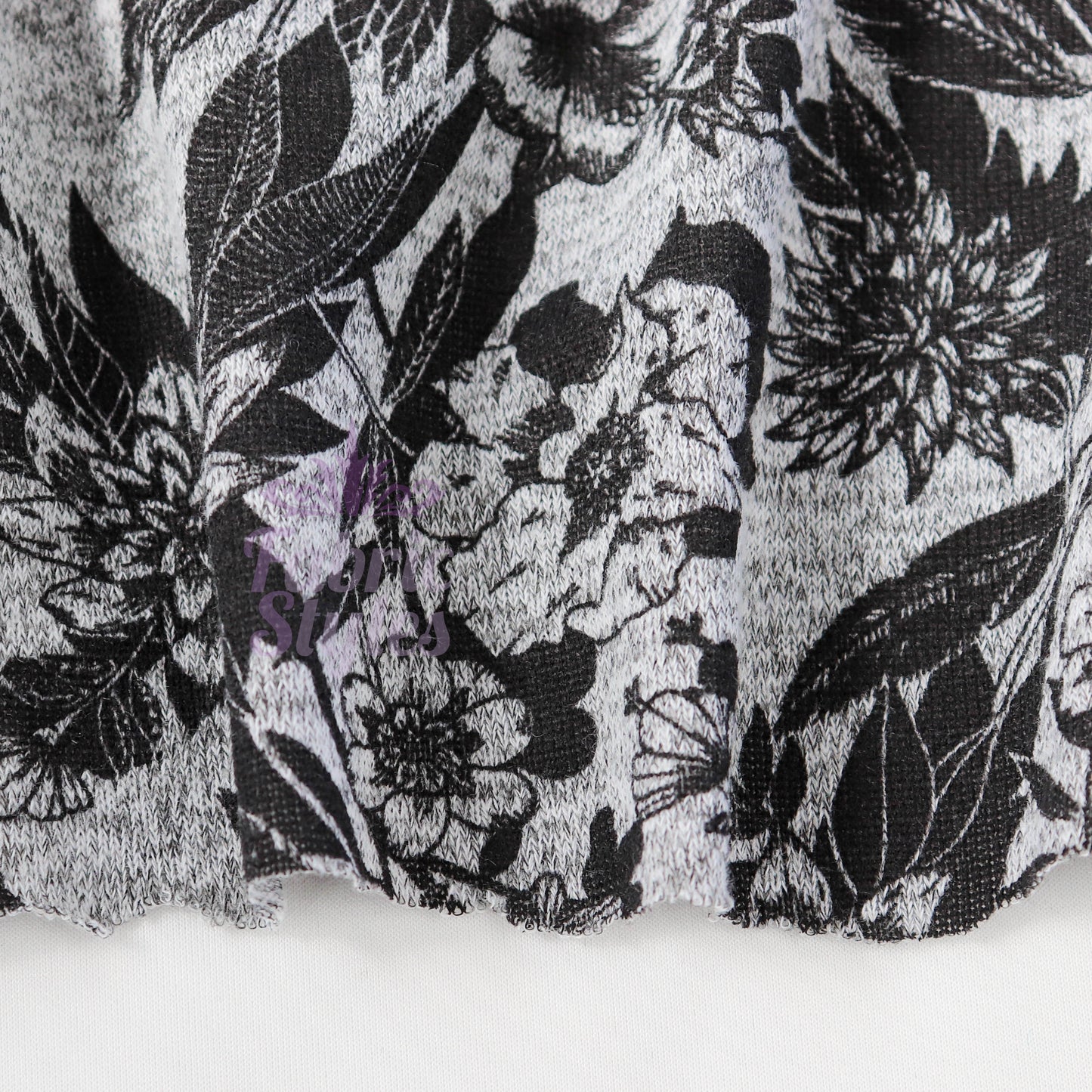 Black Floral Loungewear Fabric