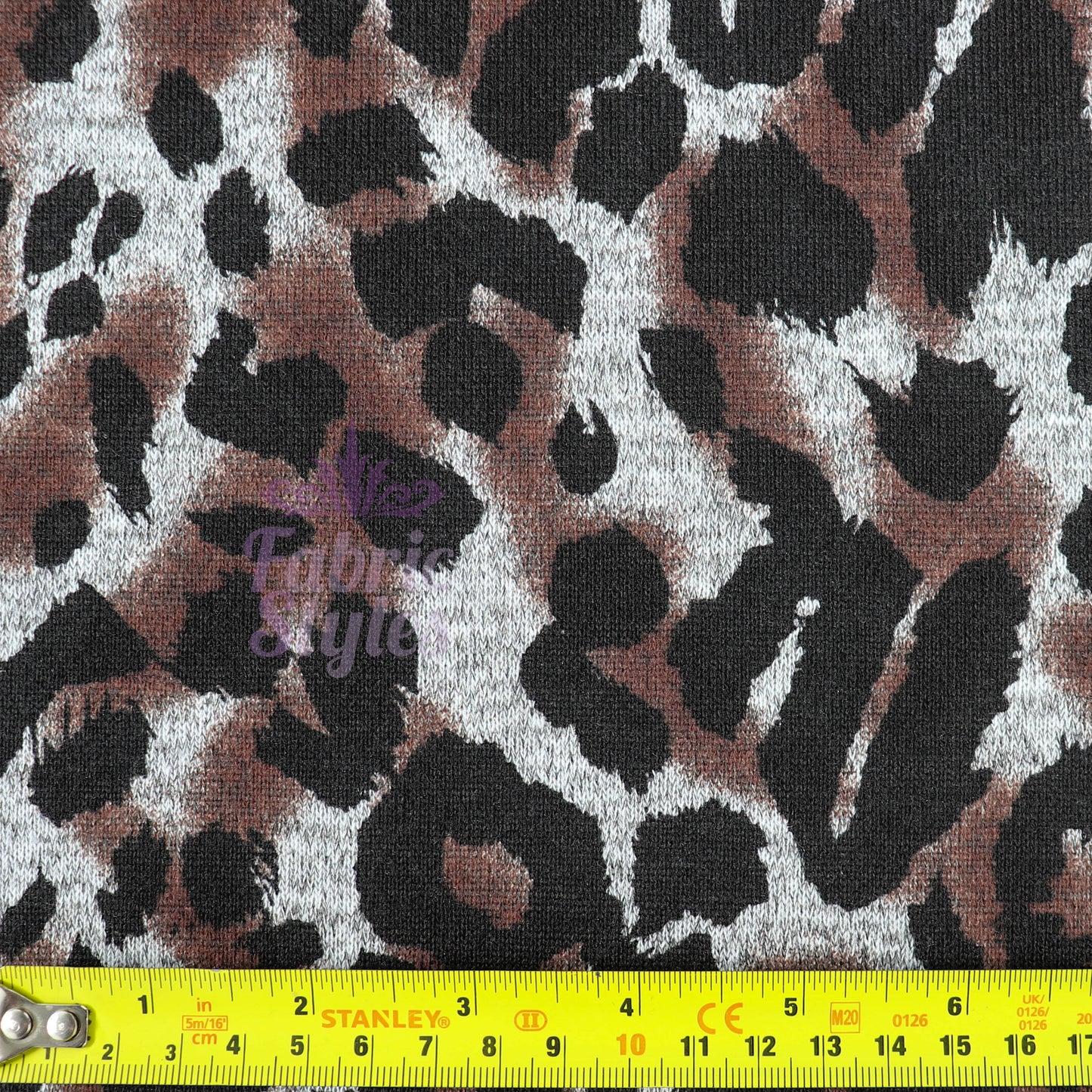 Grey Brown Tie Dye Leopard Loungewear Fabric