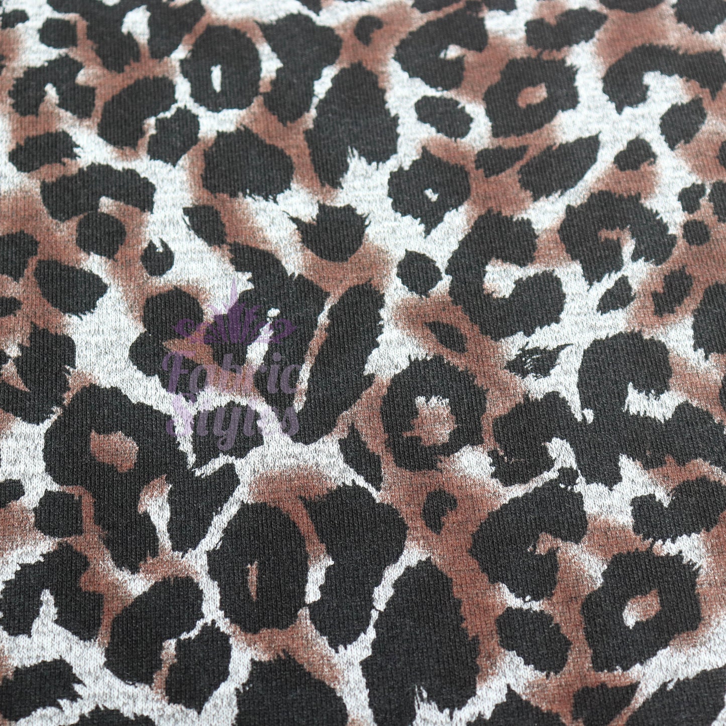 Grey Brown Tie Dye Leopard Loungewear Fabric