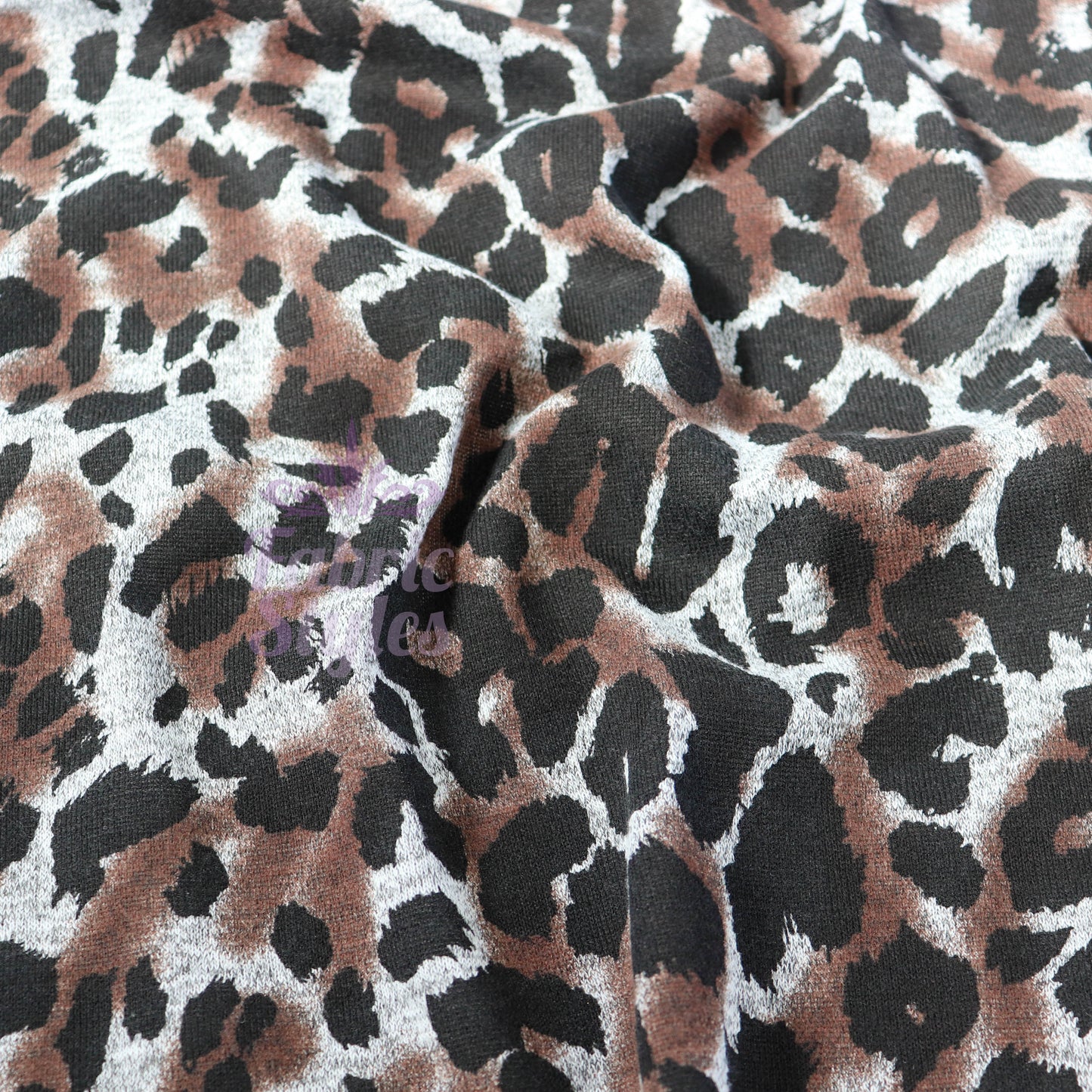 Grey Brown Tie Dye Leopard Loungewear Fabric