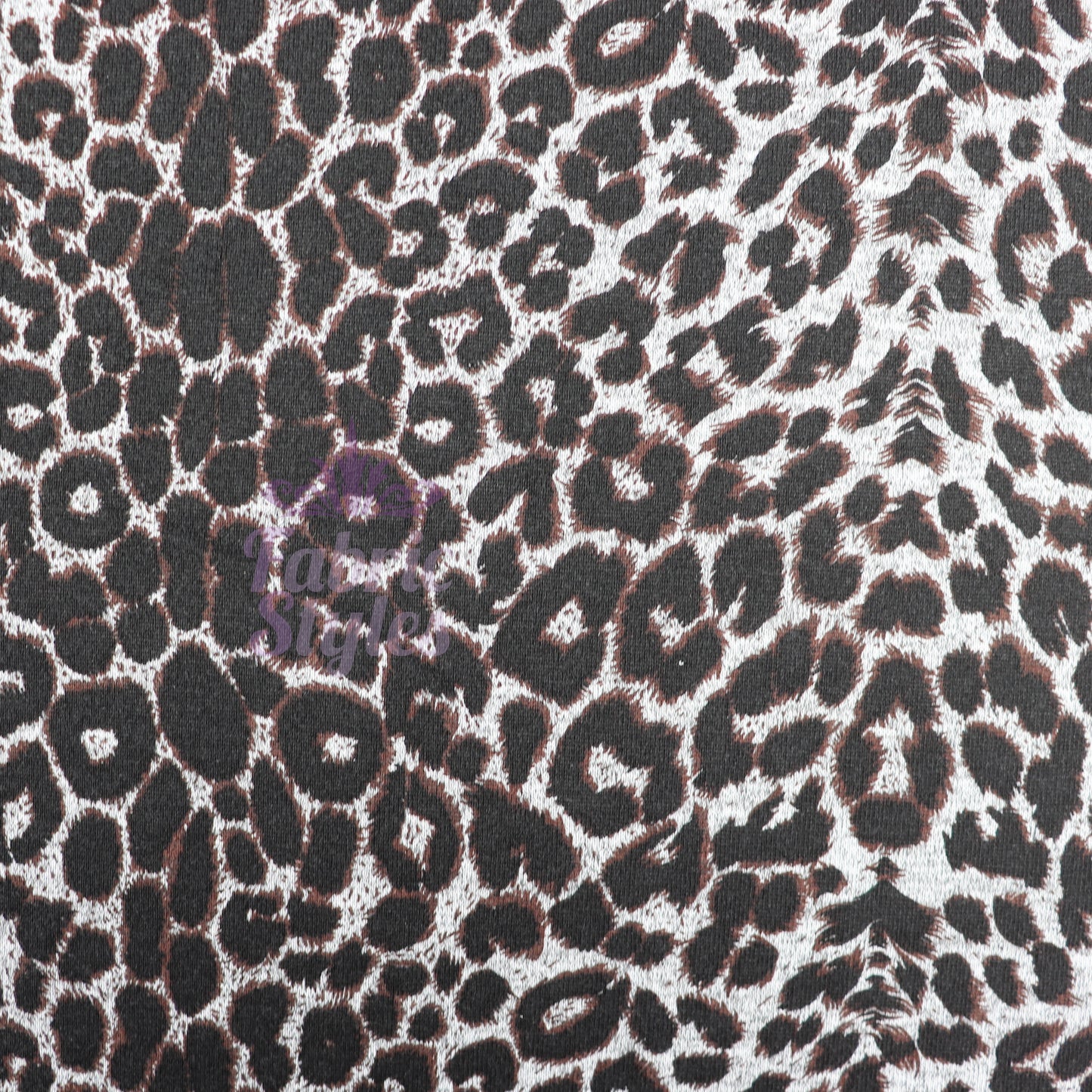 Grey Brown Leopard Loungewear Fabric