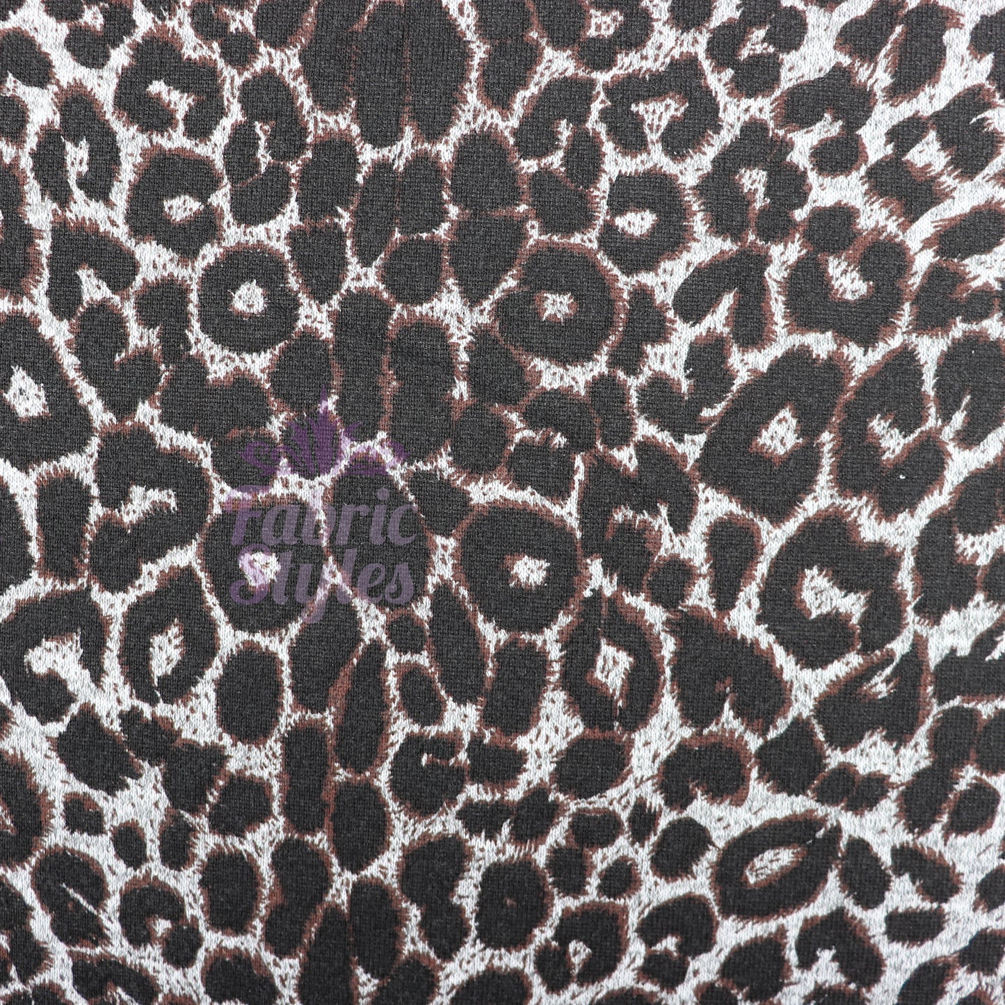 Grey Brown Leopard Loungewear Fabric