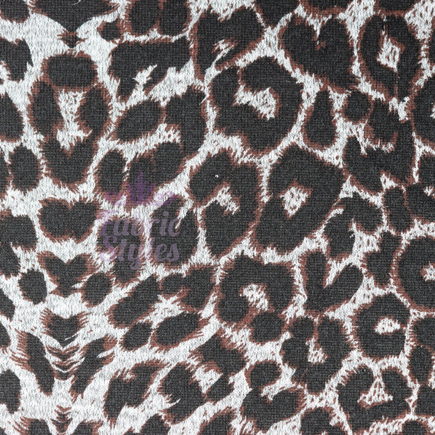 Grey Brown Leopard Loungewear Fabric