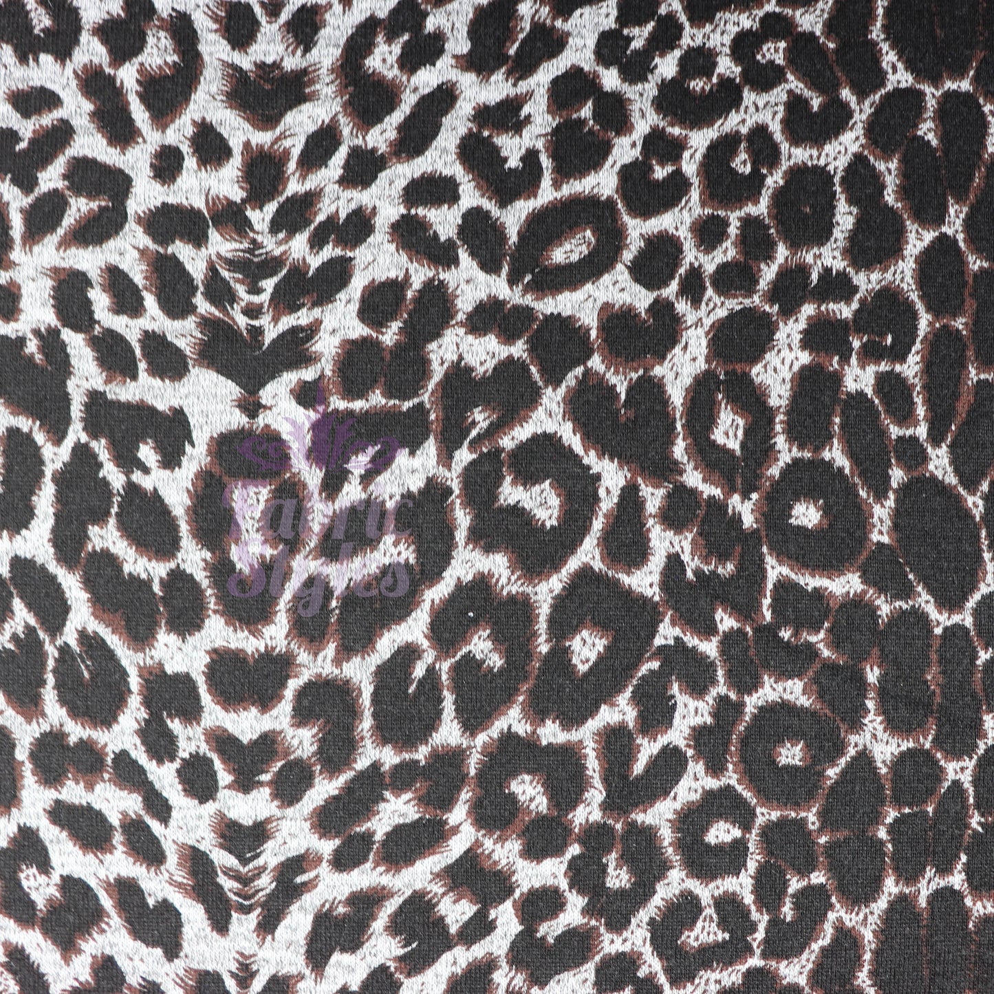 Grey Brown Leopard Loungewear Fabric