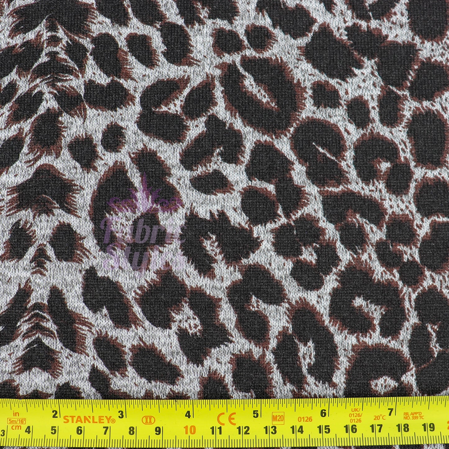 Grey Brown Leopard Loungewear Fabric