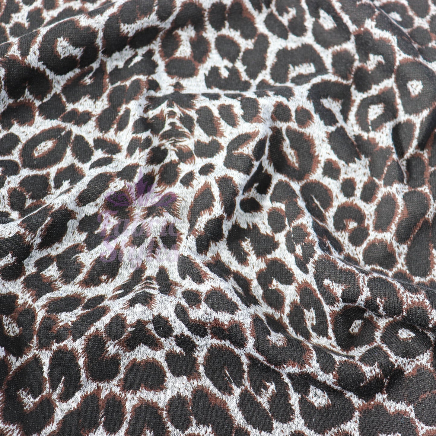 Grey Brown Leopard Loungewear Fabric