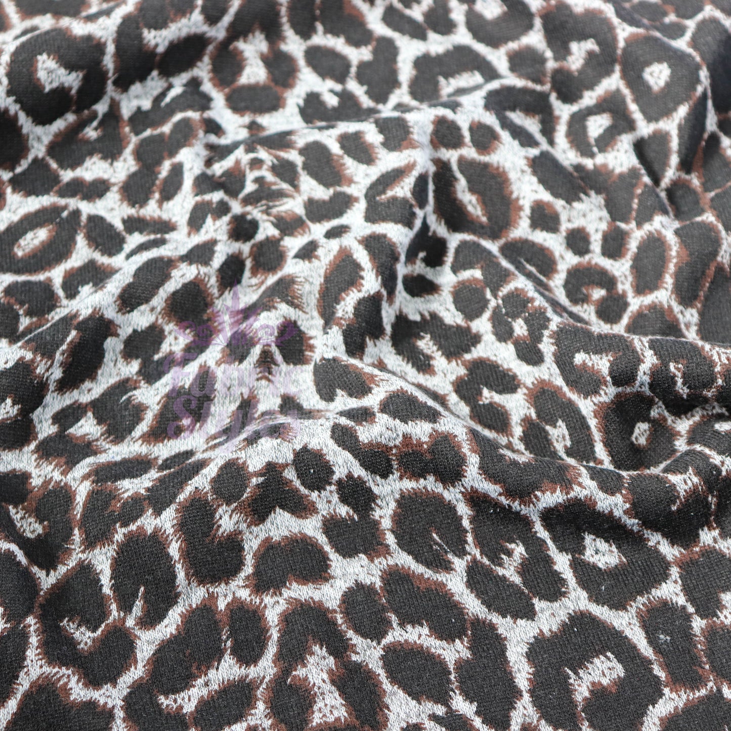 Grey Brown Leopard Loungewear Fabric