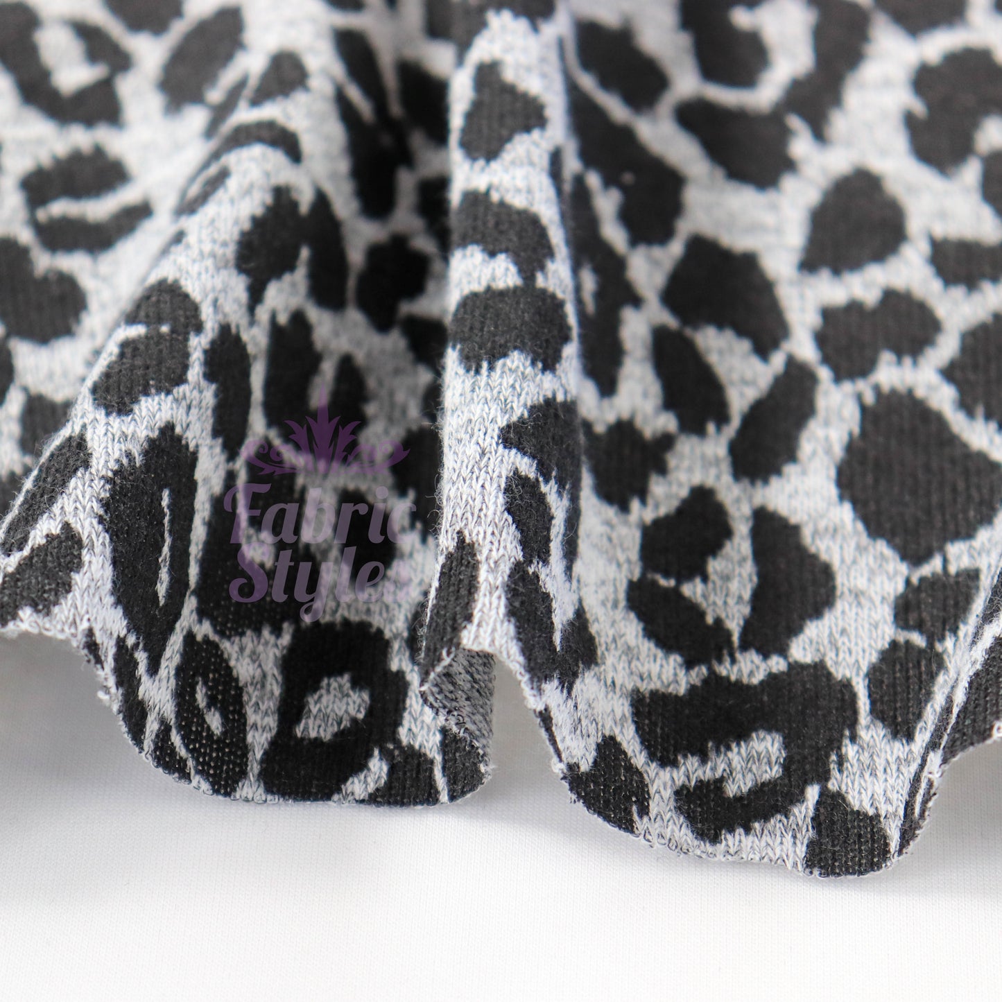 Black Leopard Animal Loungewear Fabric