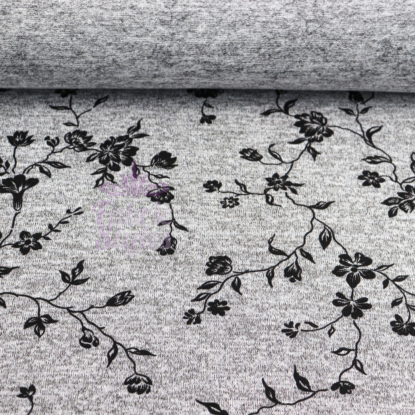 Black Floral Print Loungewear Fabric