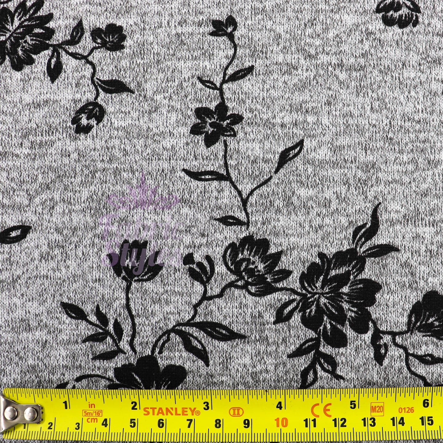 Black Floral Print Loungewear Fabric