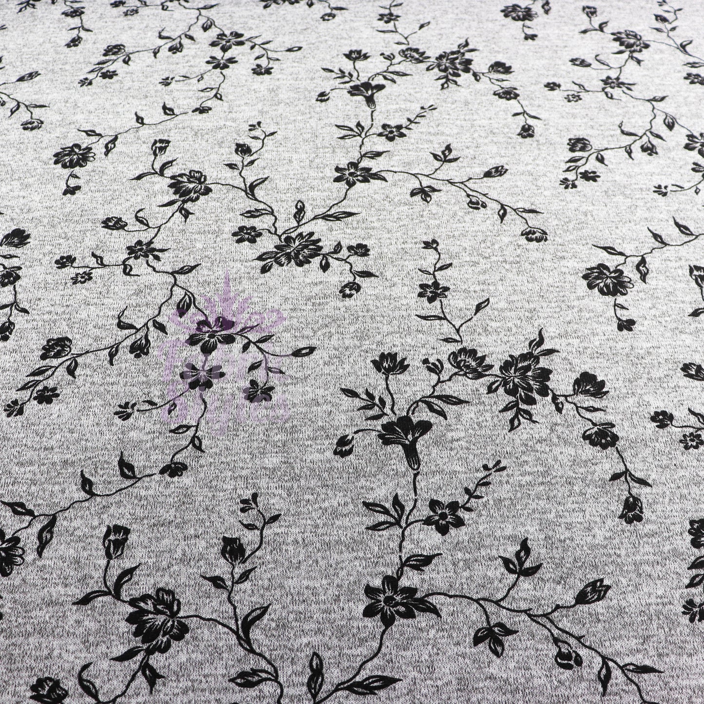 Black Floral Print Loungewear Fabric