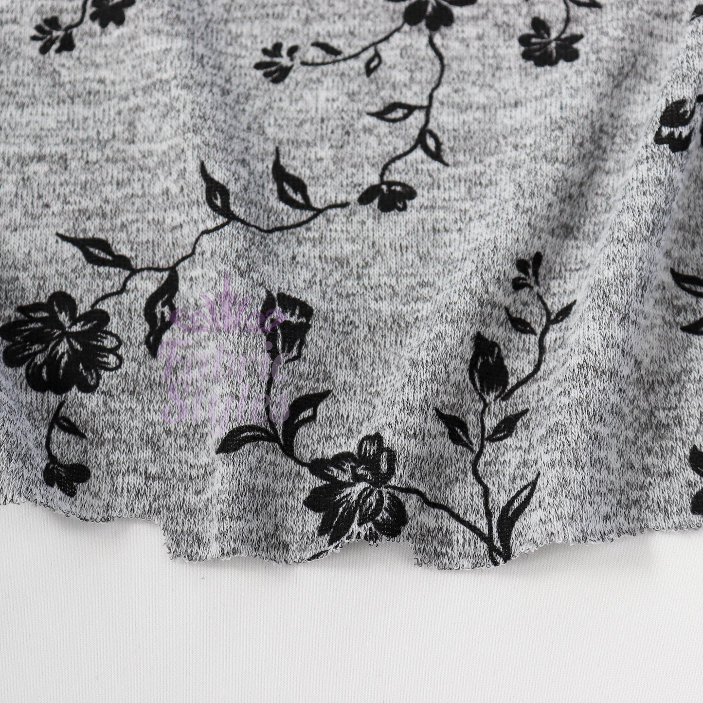 Black Floral Print Loungewear Fabric
