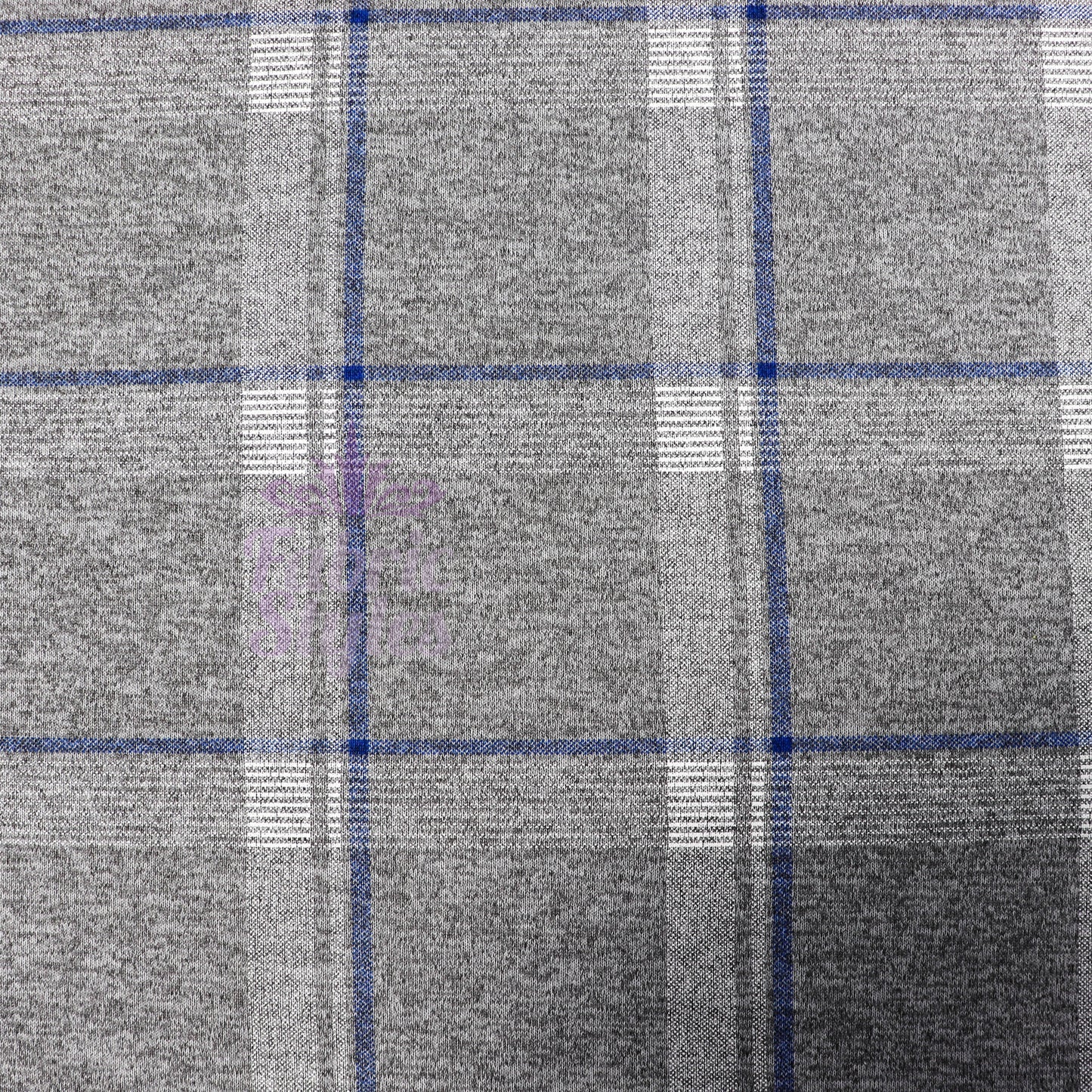 Tartan Blue White Loungewear Fabric