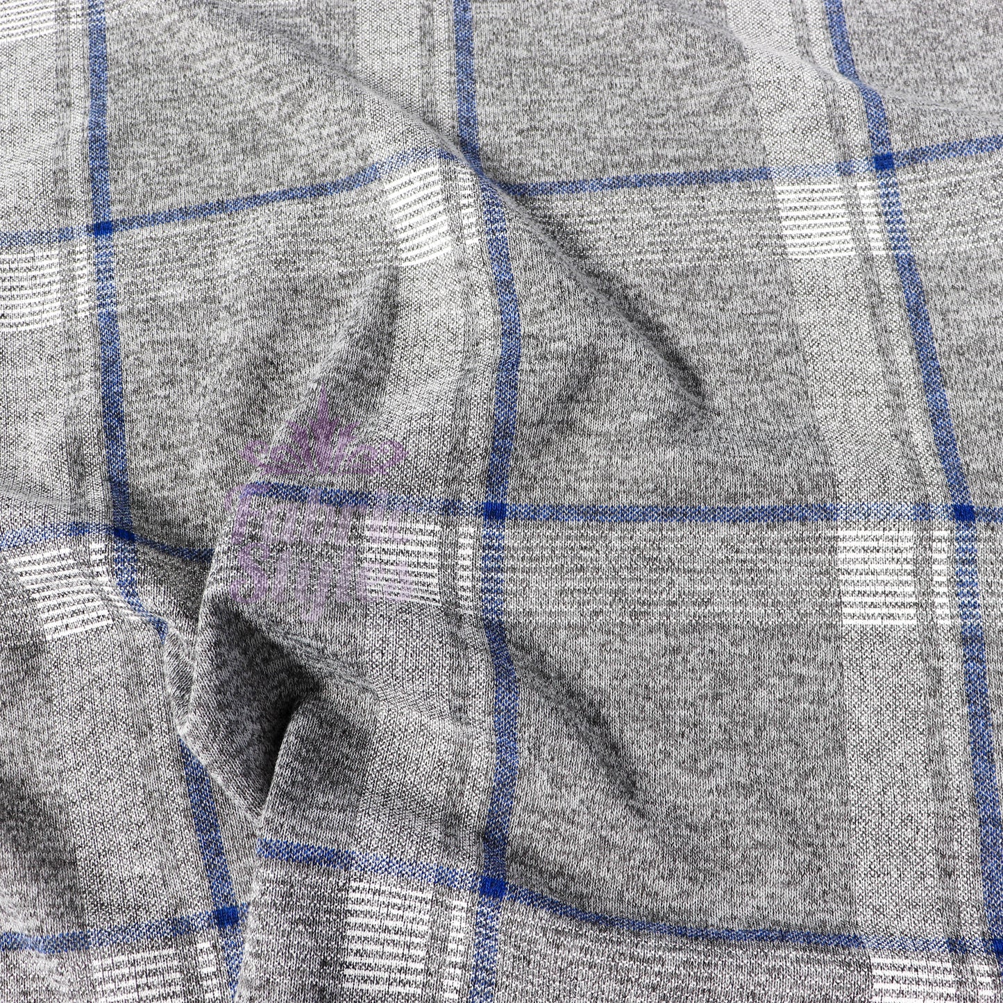 Tartan Blue White Loungewear Fabric