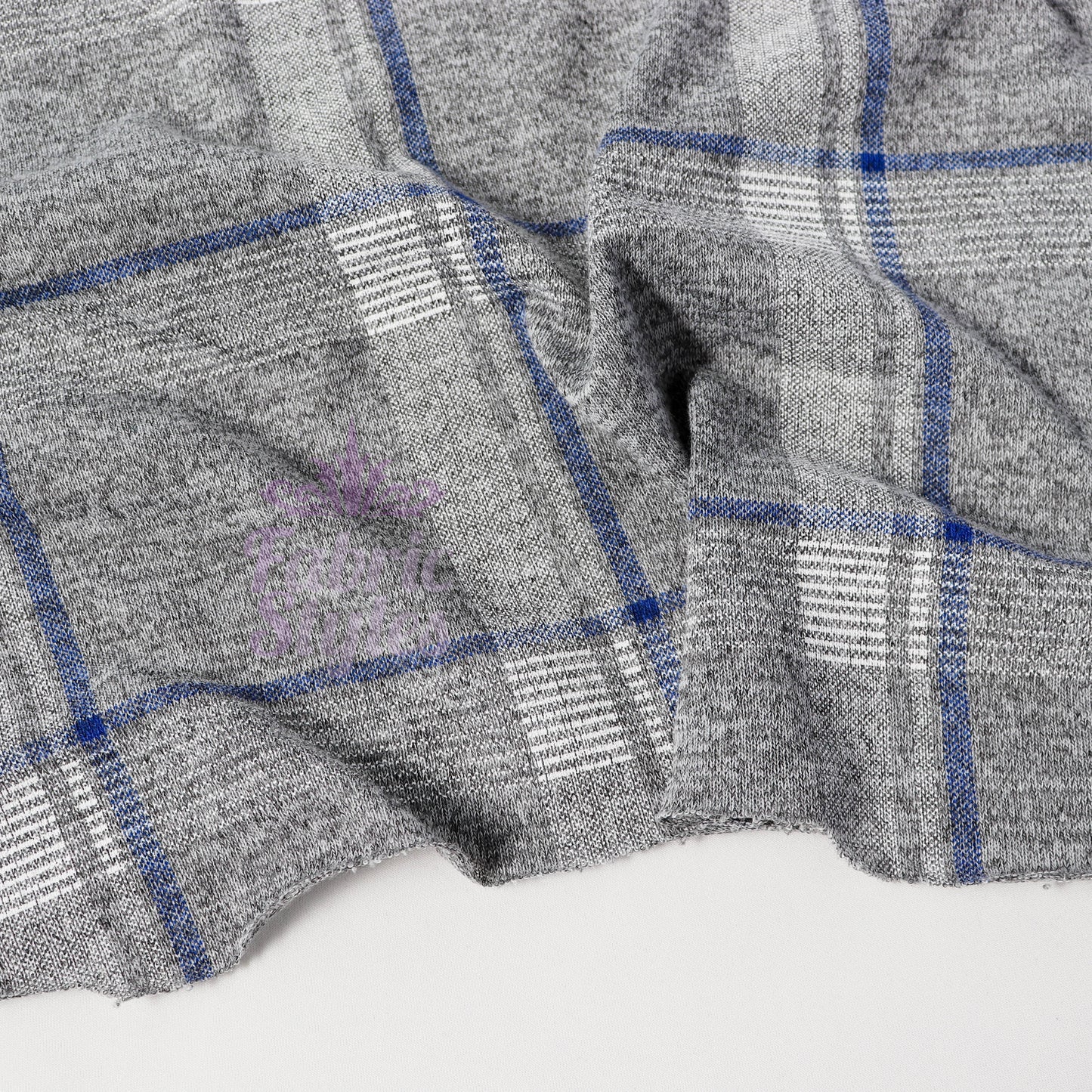 Tartan Blue White Loungewear Fabric