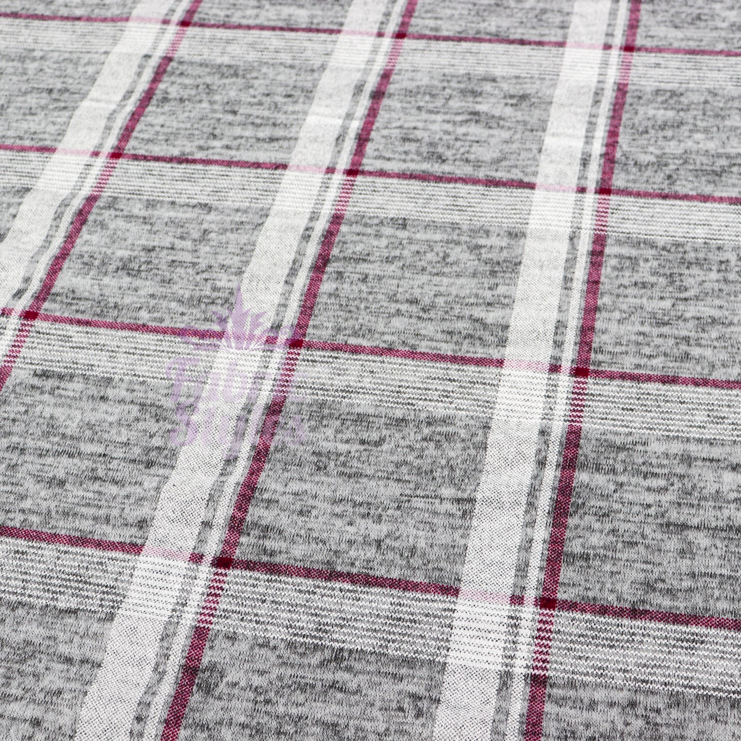 Pink White Check Loungewear Fabric