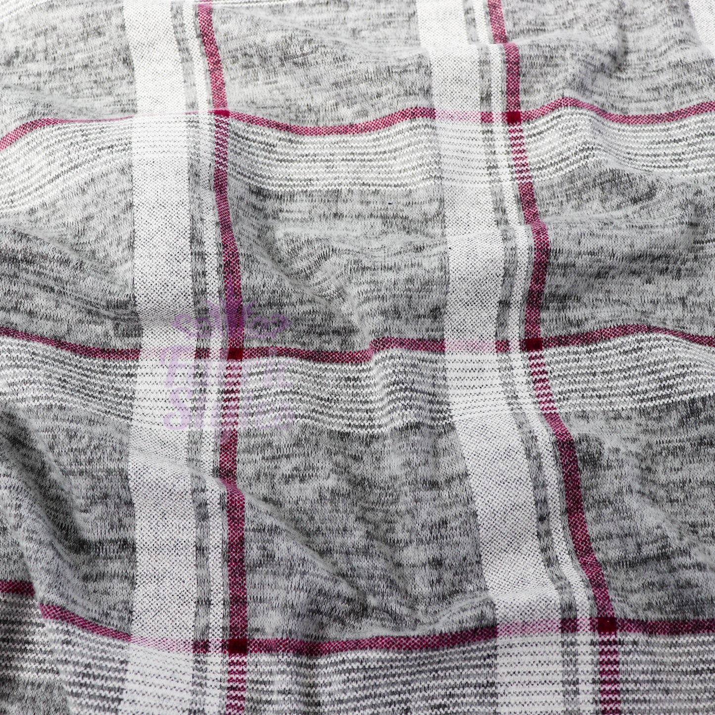 Pink White Check Loungewear Fabric