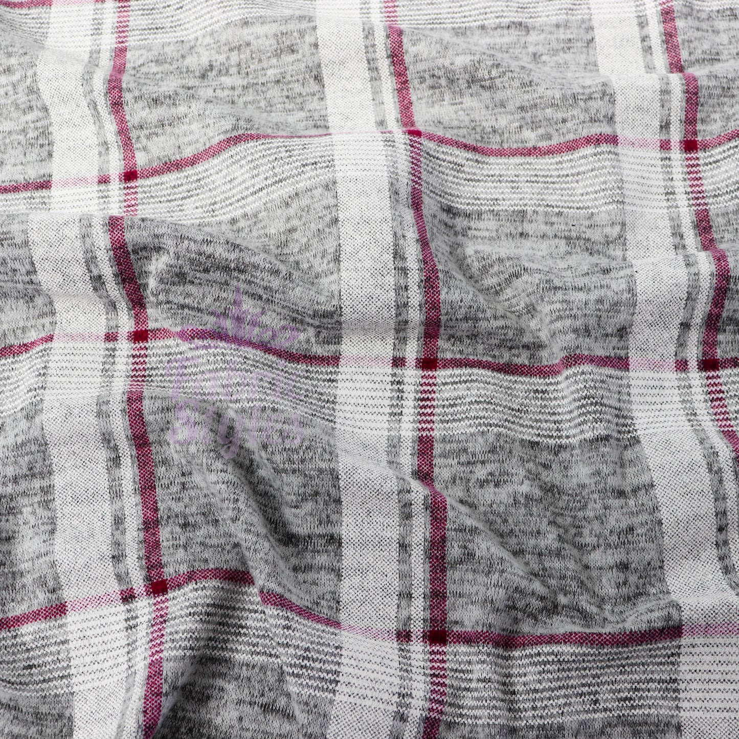 Pink White Check Loungewear Fabric
