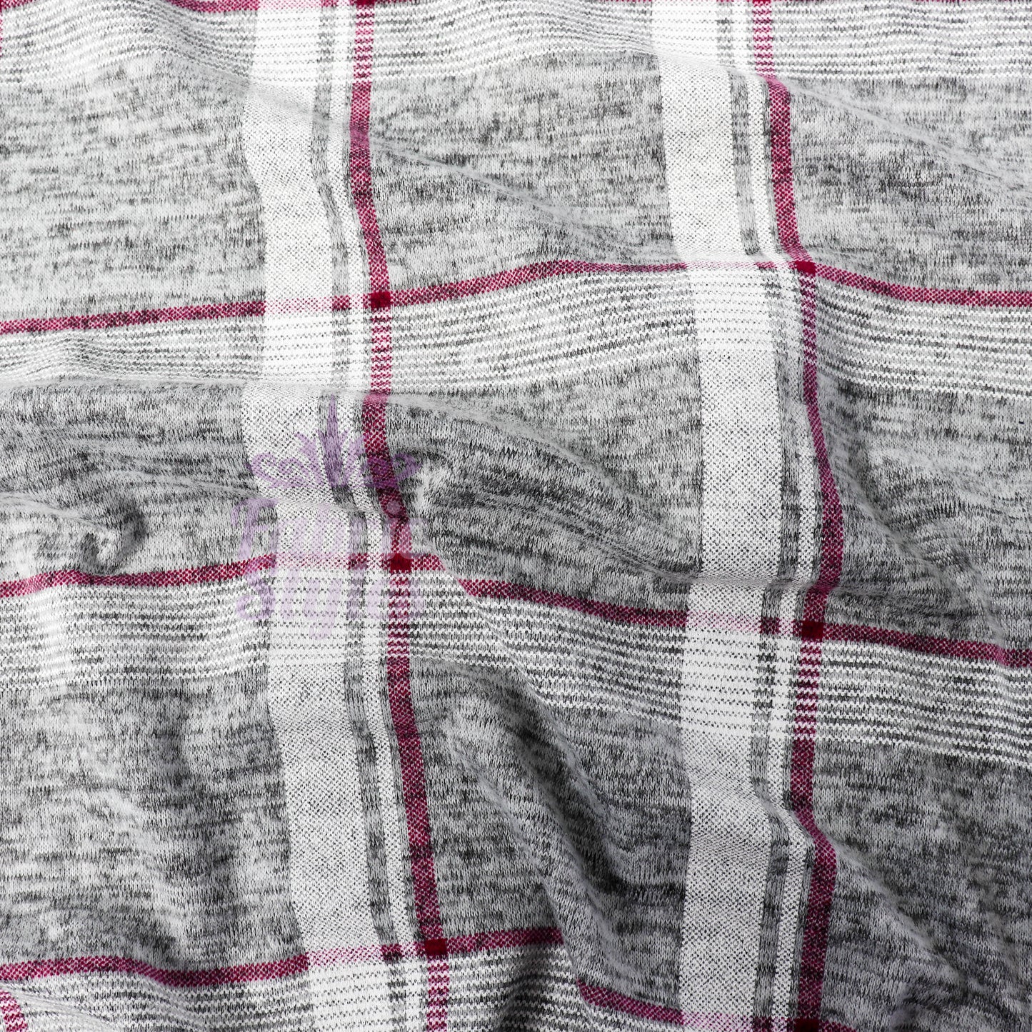 Pink White Check Loungewear Fabric