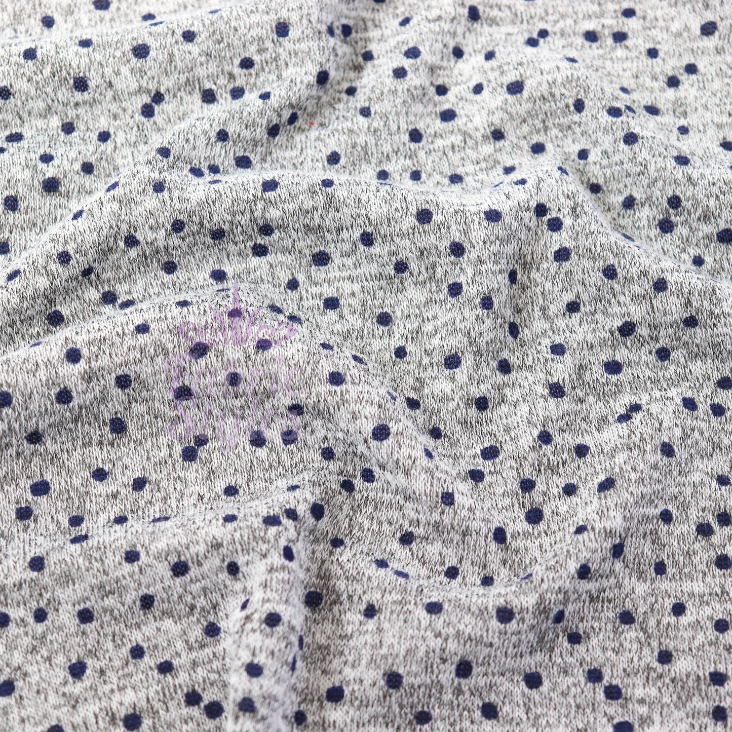 Navy Polka Dot Loungewear Fabric